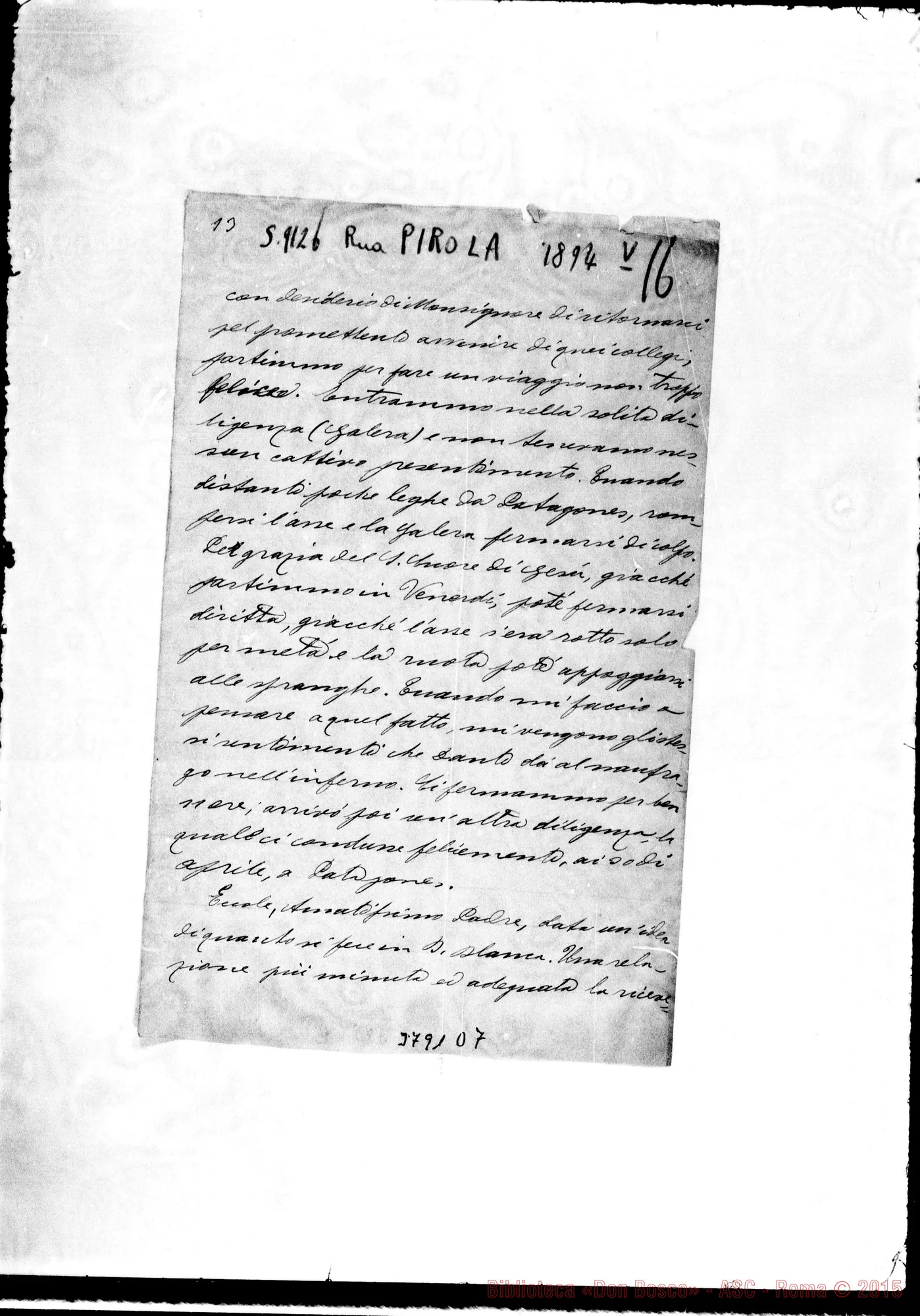 Fotogramma D 7 — « « Bahia Bianca, 16-05-1894 Autogr. Rua