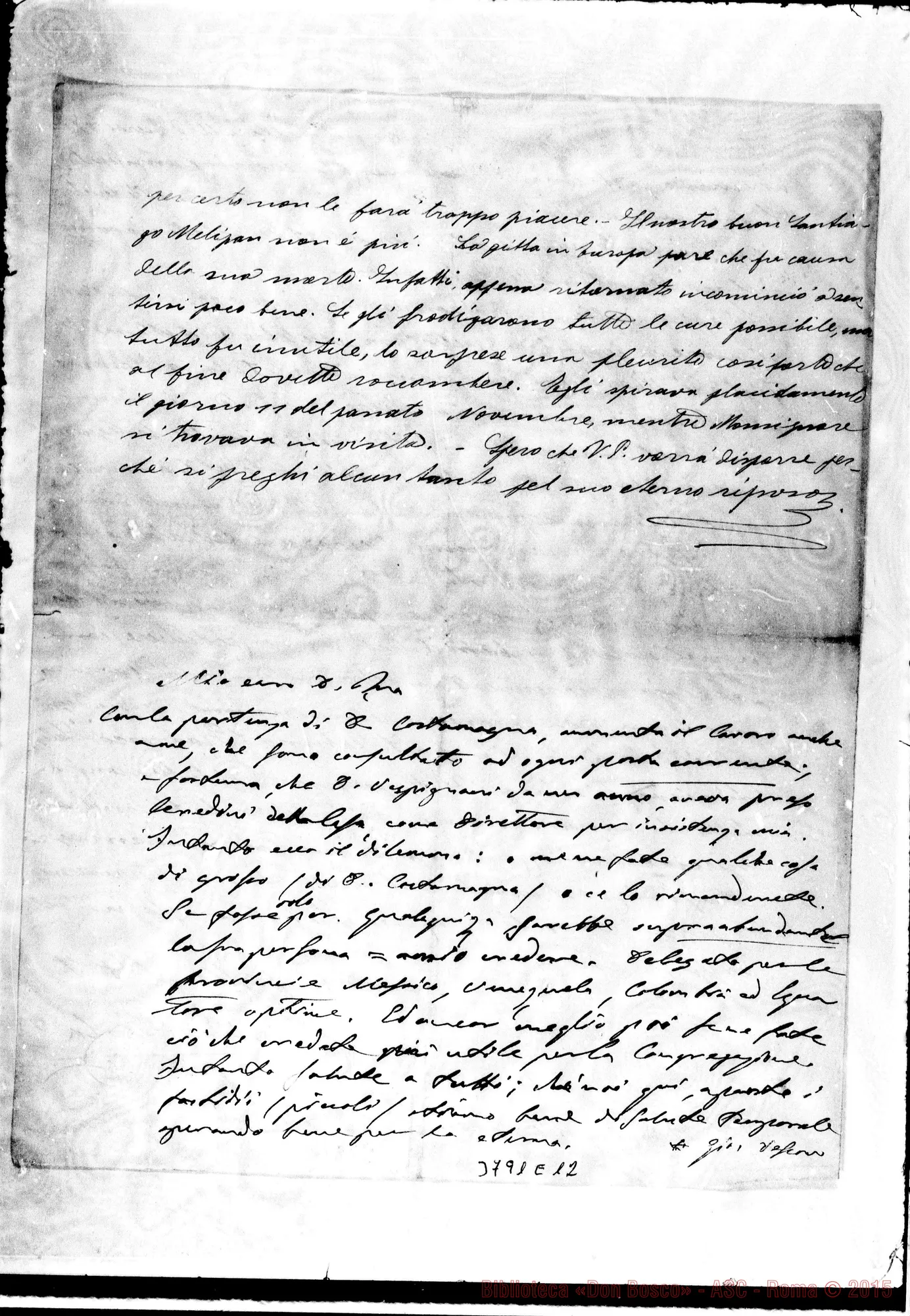 Fotogramma E 12 — « « Viedma, 22-12-1894 Segue: lett. di D. Cagliero G. A D. Rua