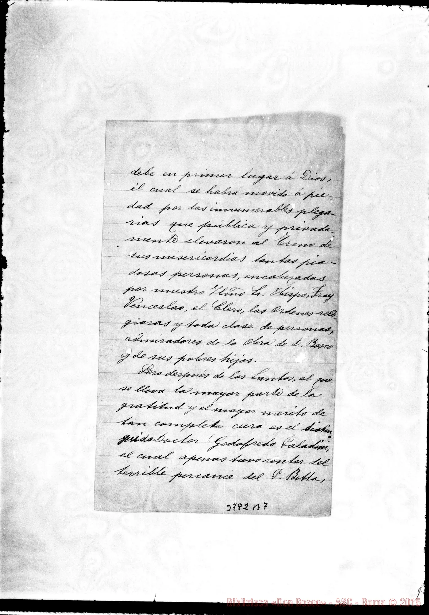 Fotogramma B 7 — « « Mendoza, 4-11-1897 Autogr. Rua