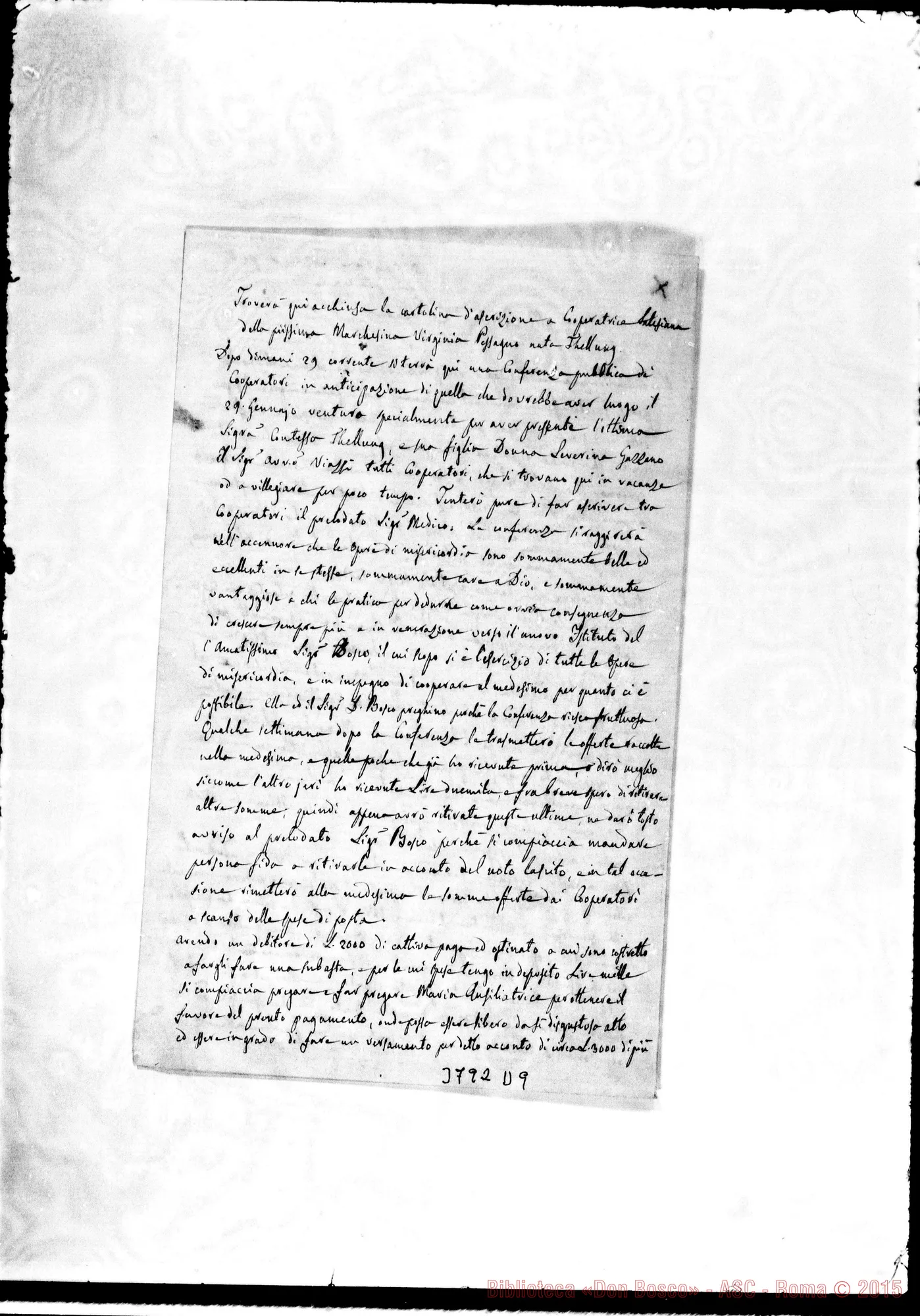 Fotogramma D 9 — Poggio Giuseppe, sac. Ponzone, 27-09-1898 Autogr. Rua