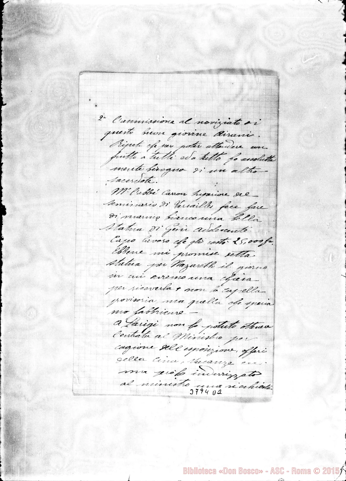 Fotogramma D 2 — Prun Atanasio, SDB Marsiglia, 19-09-1900 Autogr. Rua