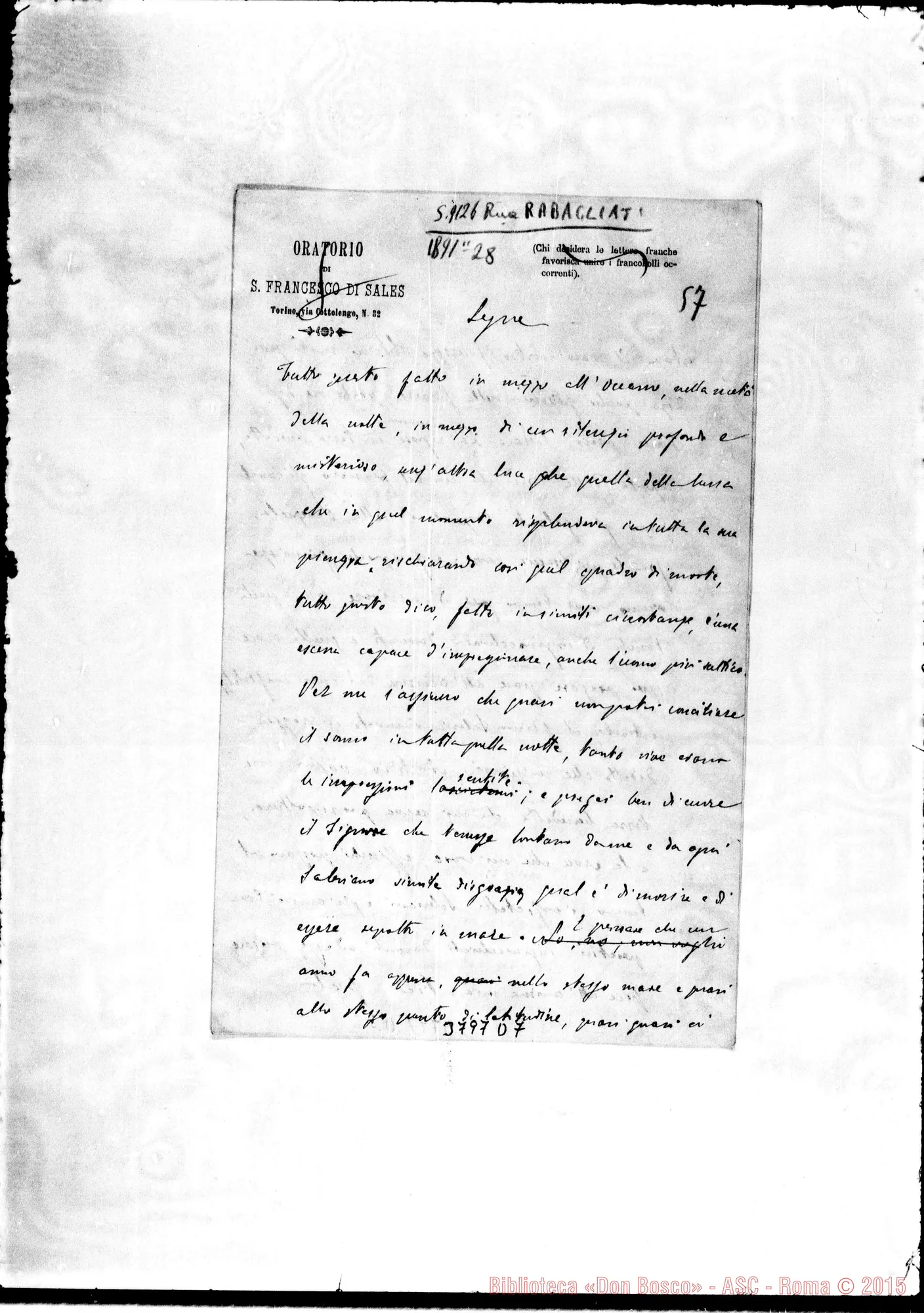 Fotogramma D 7 — « « Port France, 28-02-1891 Autogr. Rua