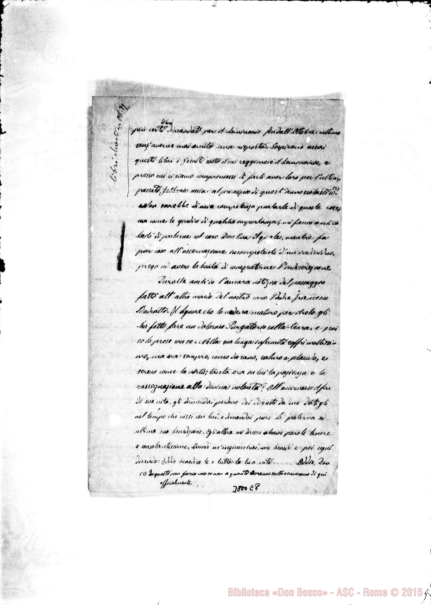 Fotogramma E 8 — Remotti Taddeo, SDB Buenos Aires, 4-09-1880 Autogr. Rua