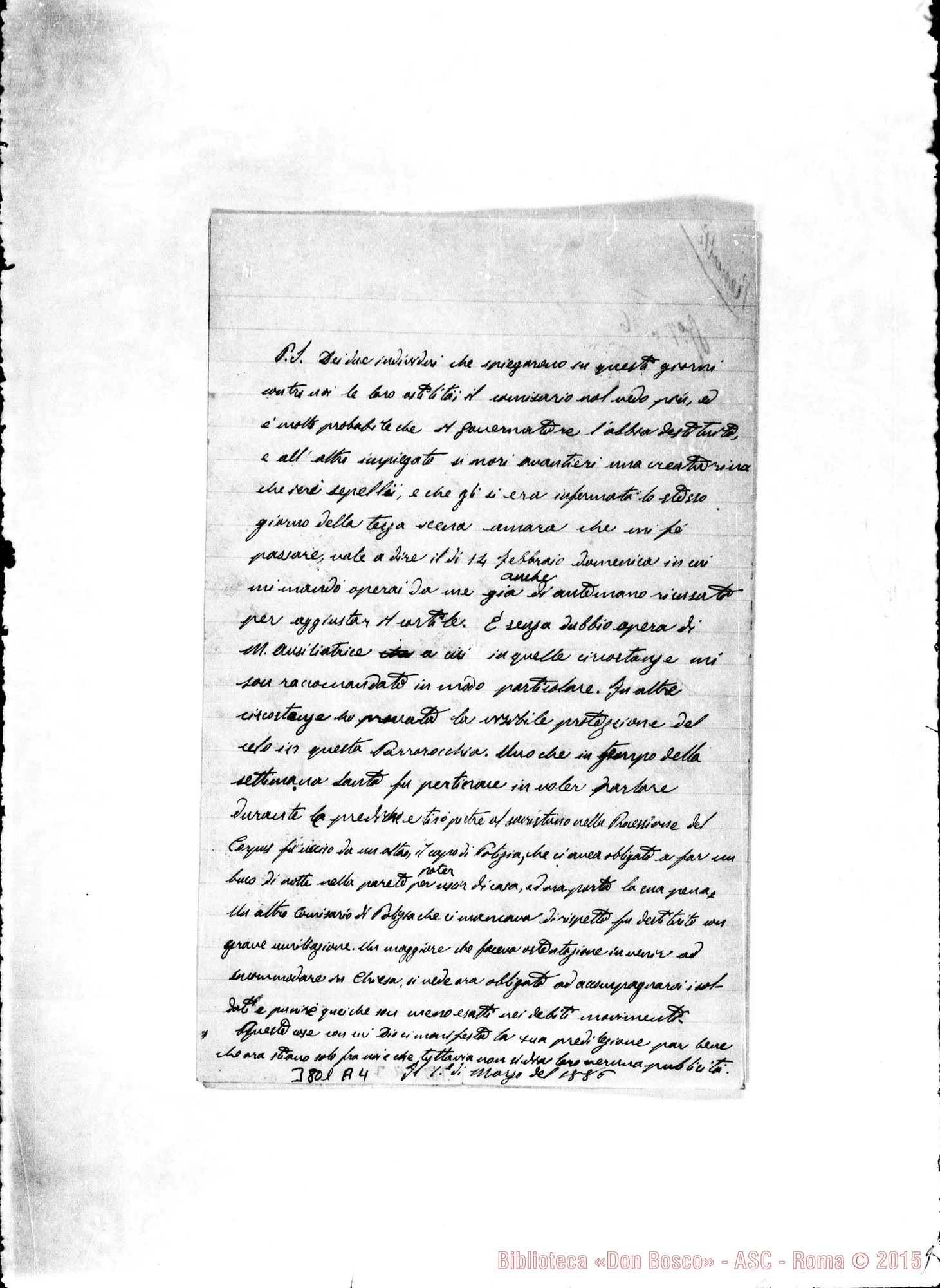 Fotogramma A 4 — « « Viedma, 24-02-1886 Autogr. Rua