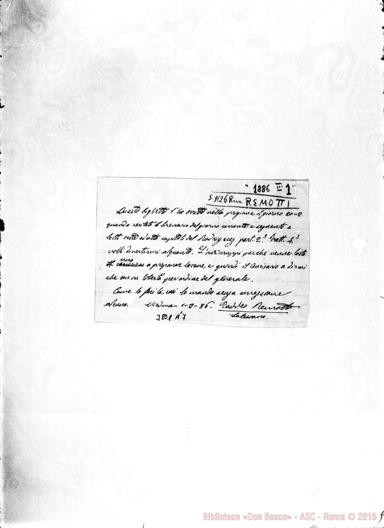 Fotogramma A 7 — « « Viedma, 24-02-1886 Autogr. Rua