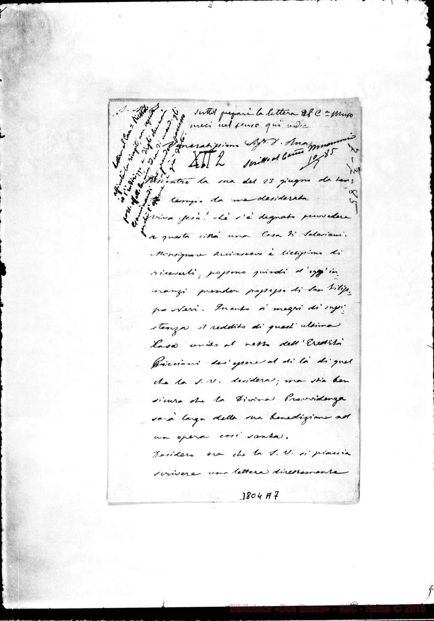 Fotogramma A 7 — Riccioli Rosario, cav. Catania, 7-07-1885 Autogr. Rua