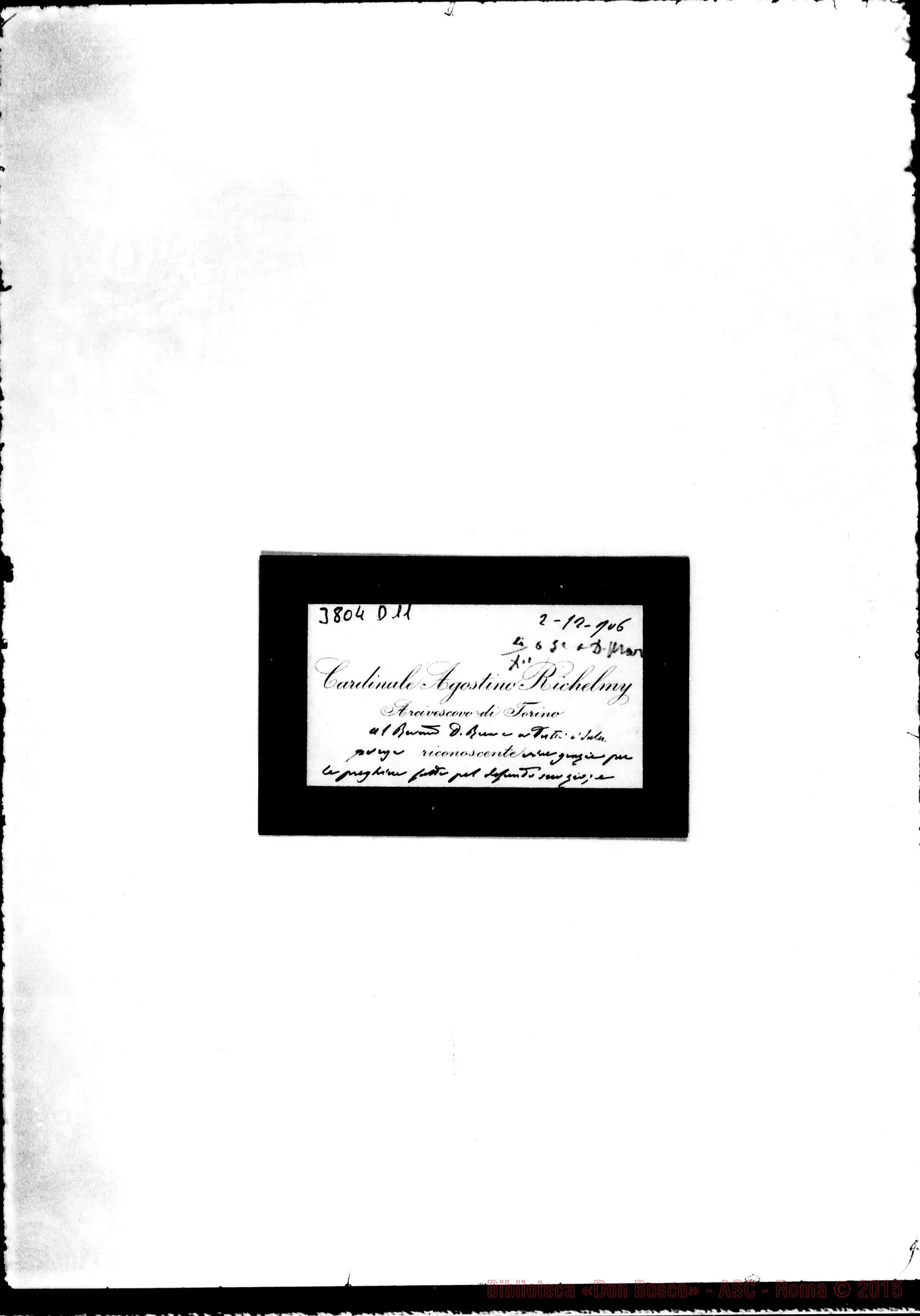 Fotogramma D 11 — « « Torino, 2-12-1906 Biglietto
