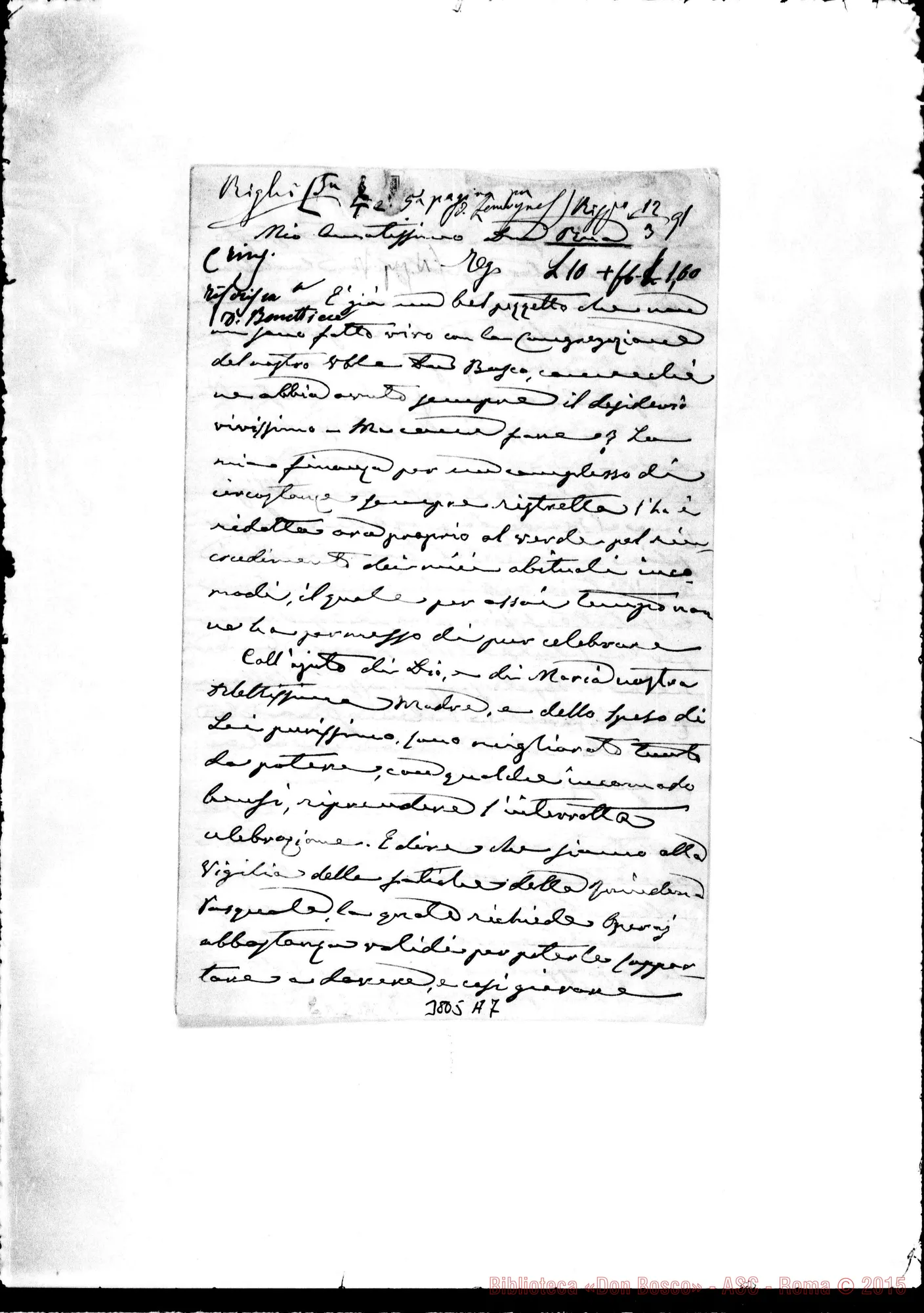 Fotogramma A 7 — Righi Giuseppe, sac. Laterina, 10-03-1891