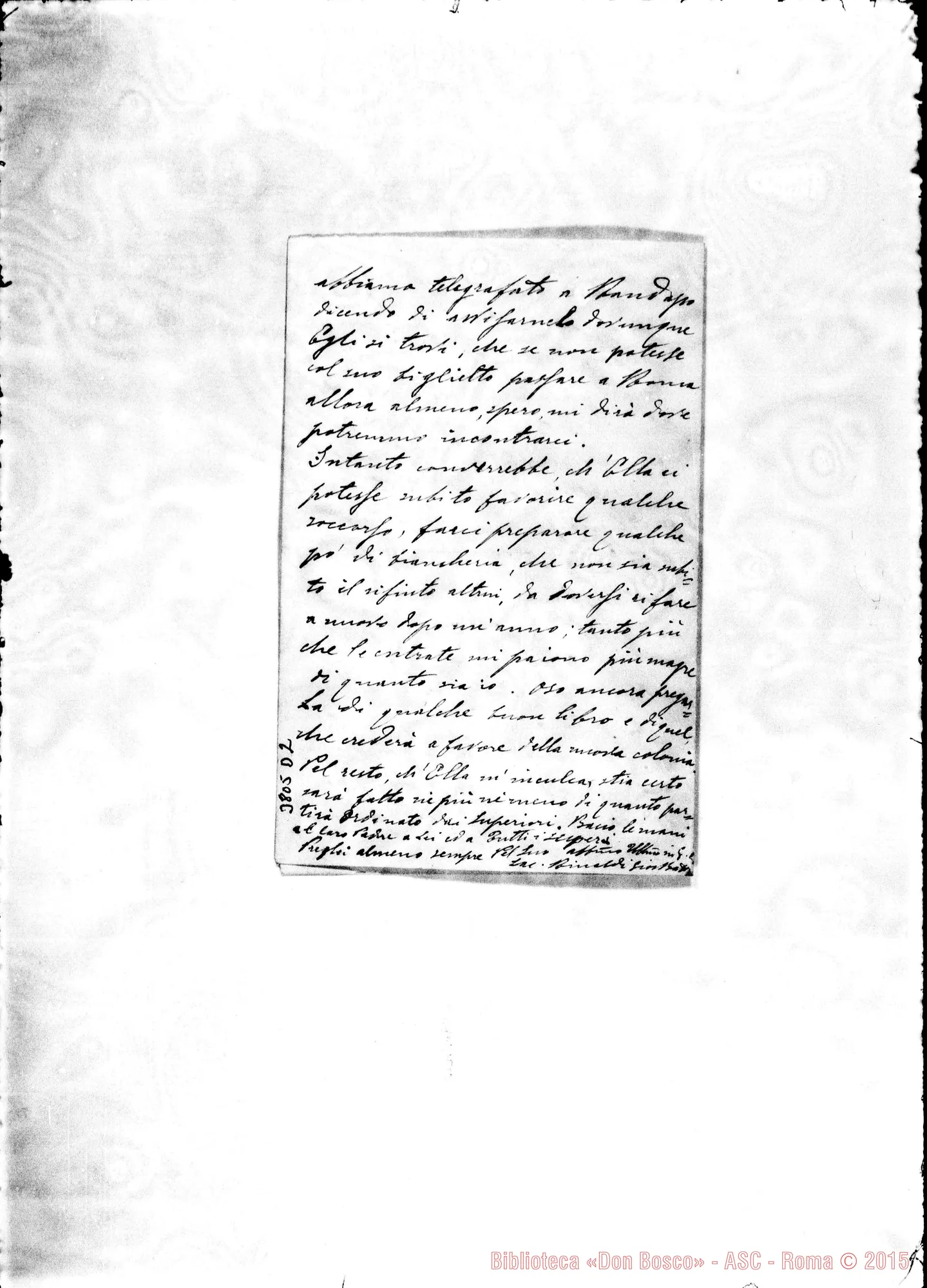 Fotogramma D 2 — « « Roma, 2-11-1881 Autogr. Rua