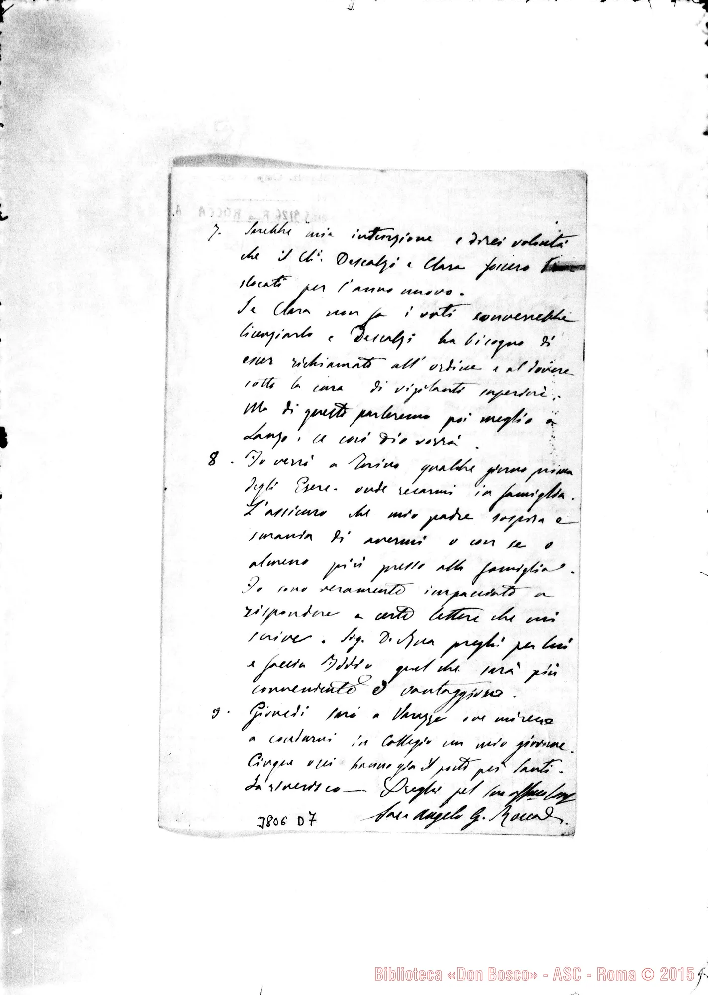 Fotogramma D 7 — « « Spezia, 12-07-1879 Autogr. Rua