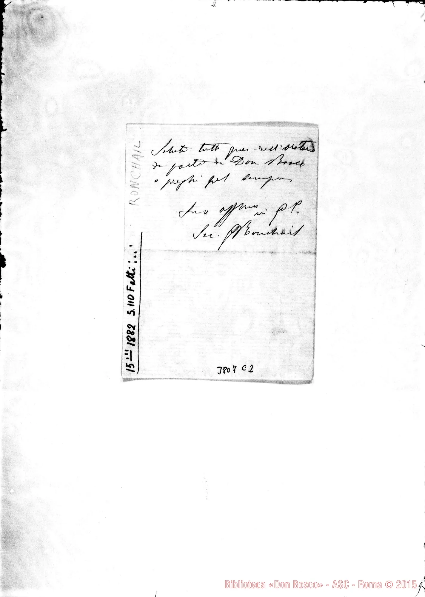 Fotogramma C 2 — « « Vallombrosa, 15-03-1882 Autogr. Rua