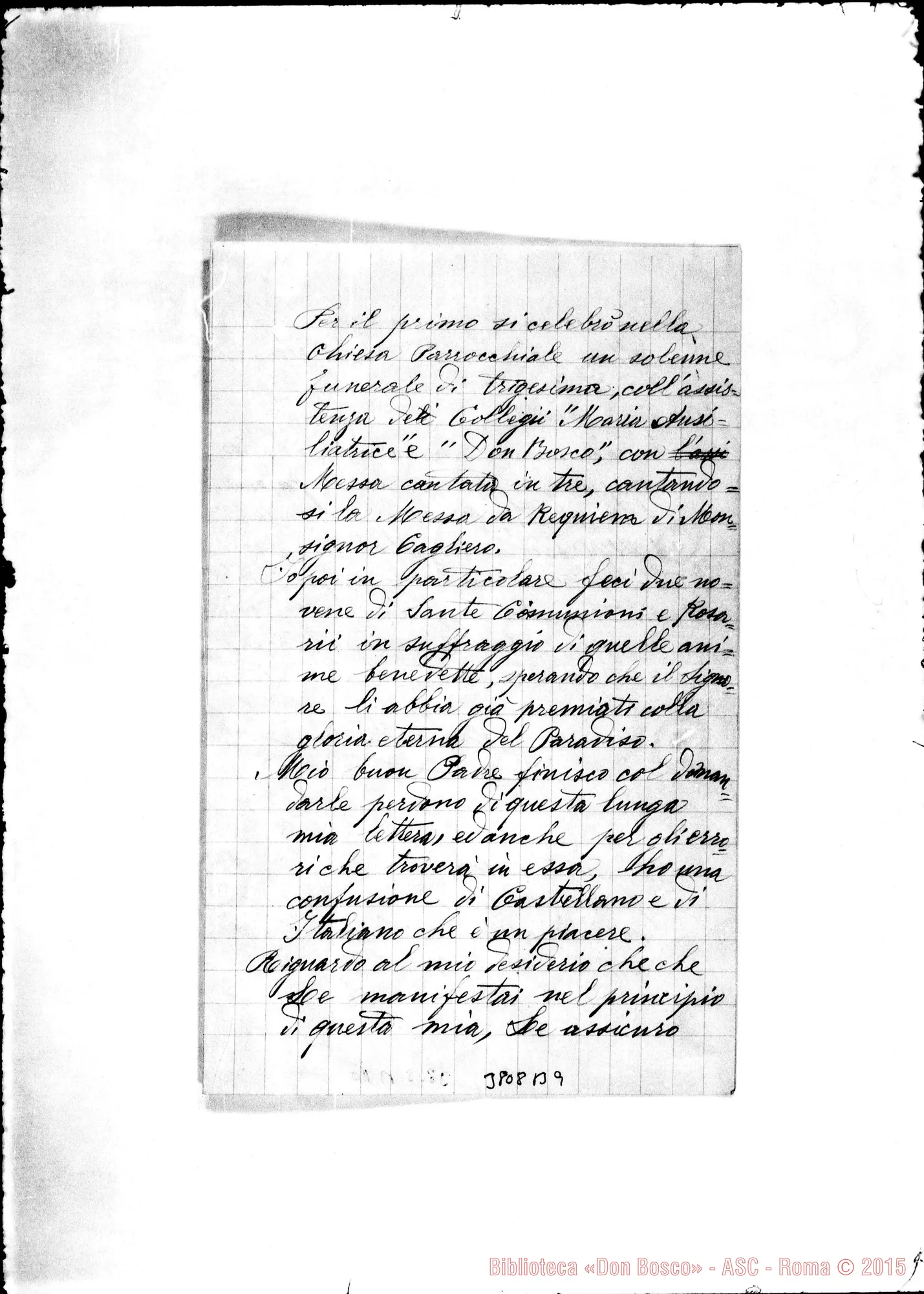 Fotogramma B 9 — Rossetti Carlo, SDB Bahia Bianca, 22-07-1891 Autogr. Rua