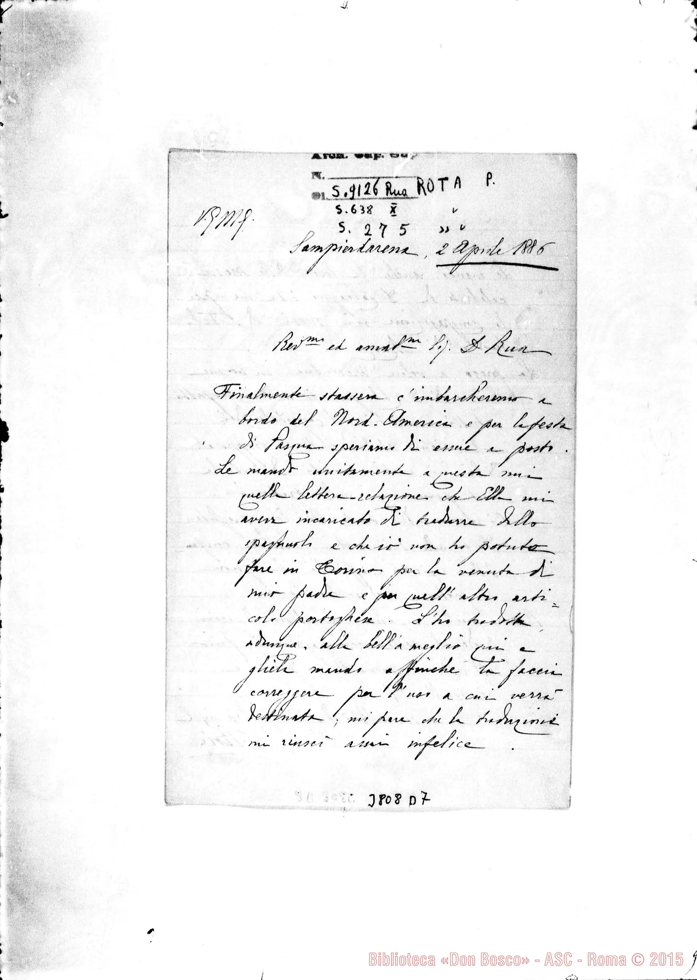 Fotogramma D 7 — Rota Pietro, SDB Sampierdarena, 2-04-1886