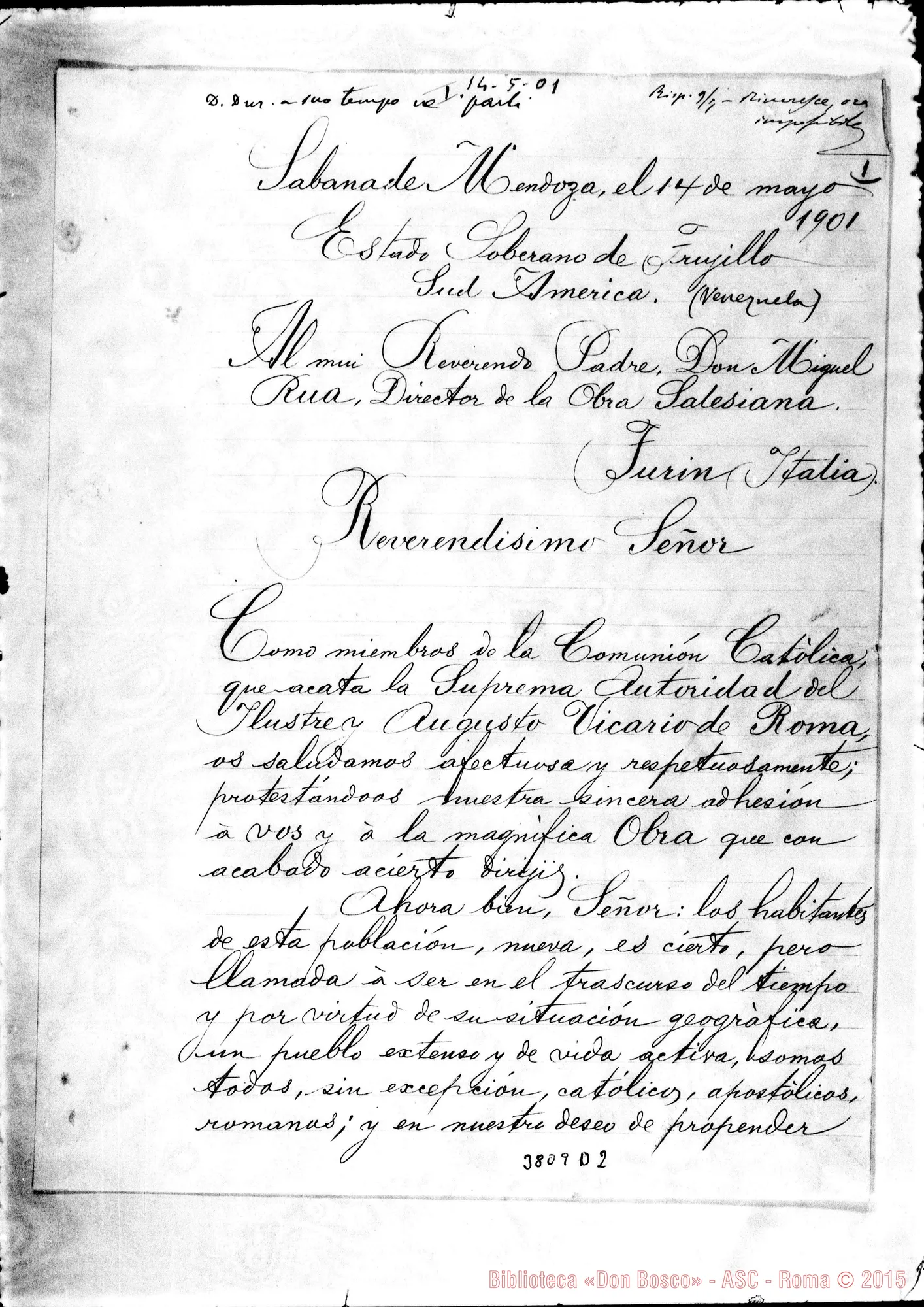 Fotogramma D 2 — SABANA DE MENDOZA Mendoza, 14-05-1901 Autogr. Rua