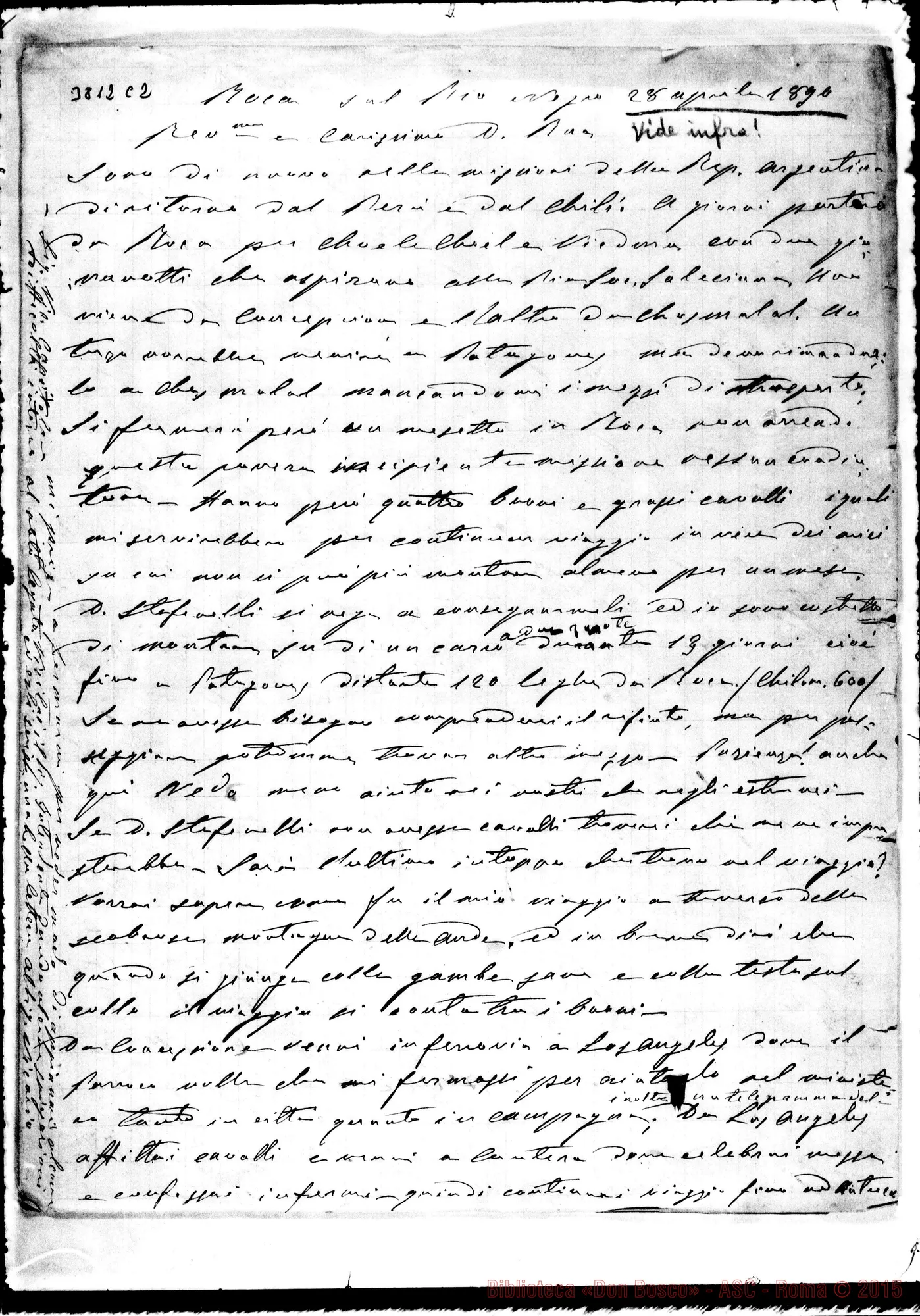 Fotogramma C 2 — « « Rio Negro, 28-04-1890 Autogr. Rua