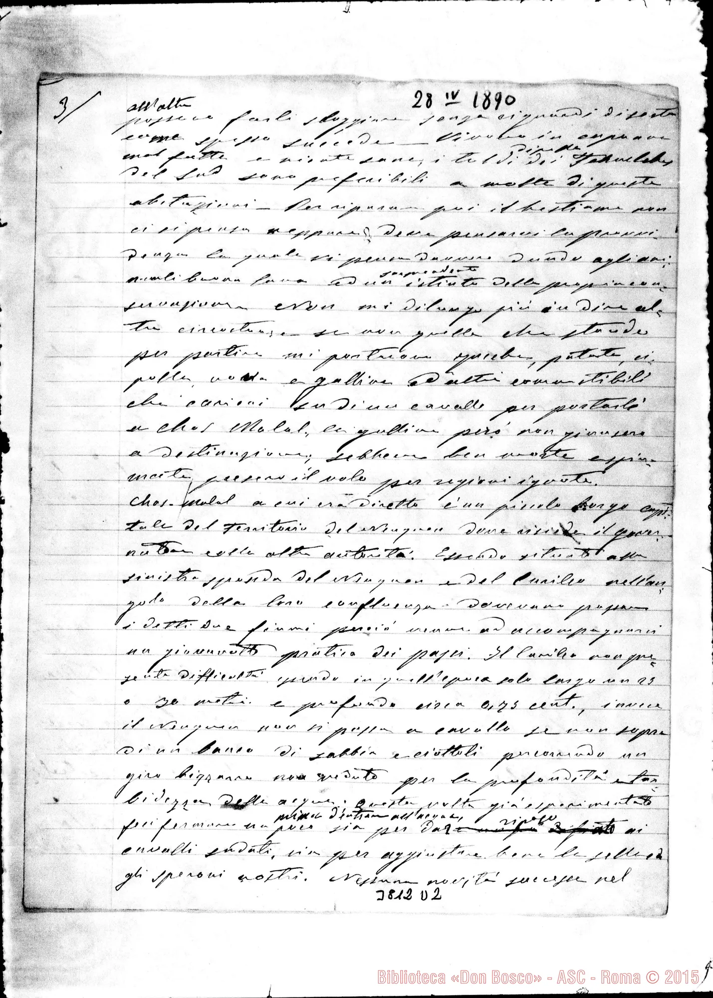 Fotogramma D 2 — « « Rio Negro, 28-04-1890 Autogr. Rua