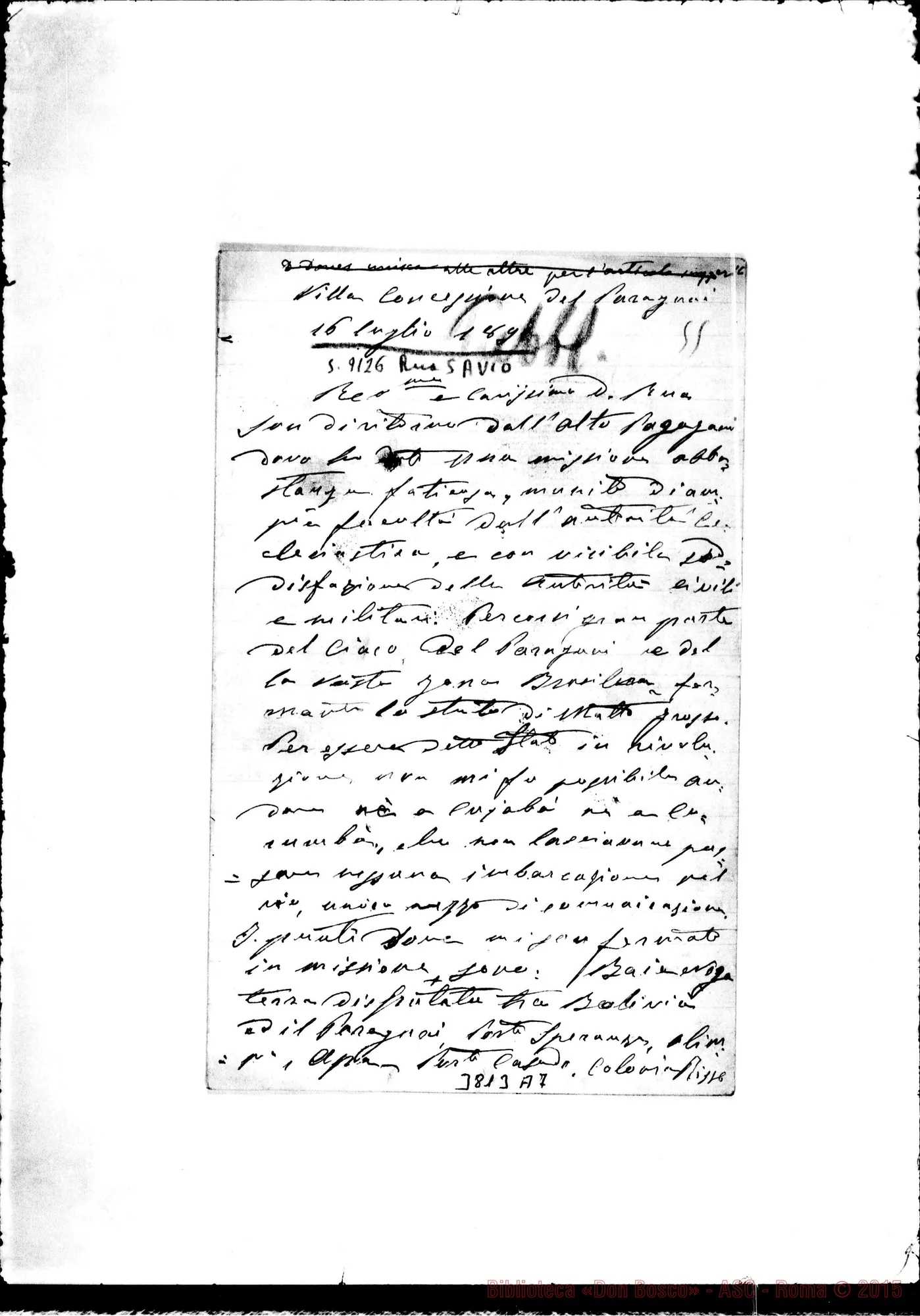 Fotogramma A 7 — « « Concepción, 16-07-1892 Autogr. Rua