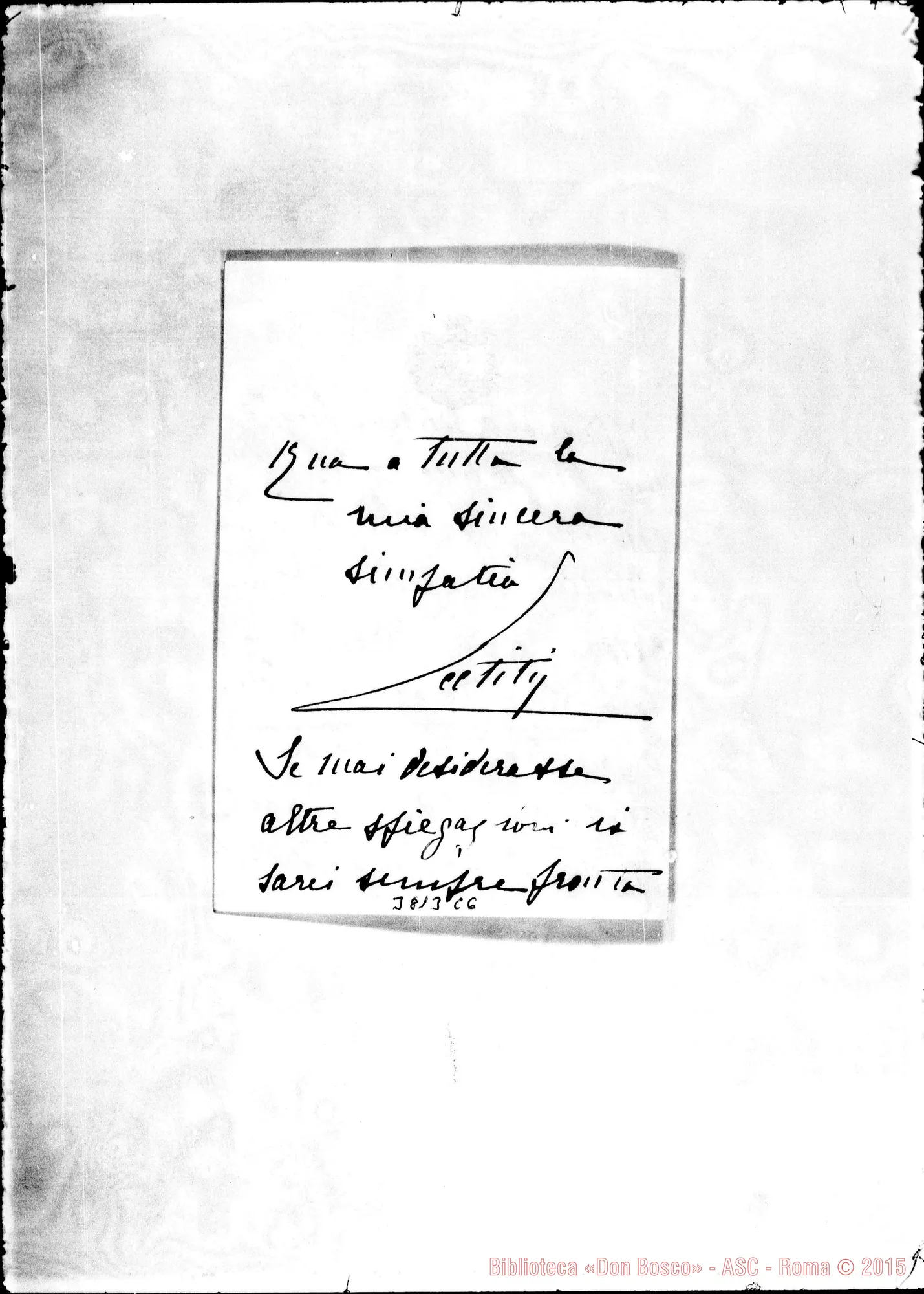 Fotogramma C 6 — Savoia Letizia s.l. 1909 Autogr. Rua