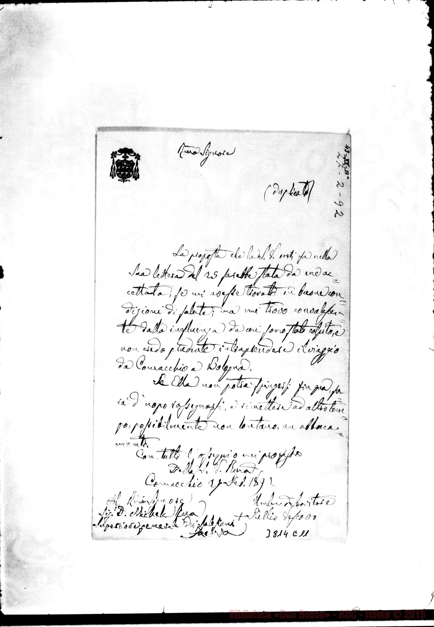 Fotogramma E 11 — Sericei Tullio, vesc. di Comacchio, 27-02-1892