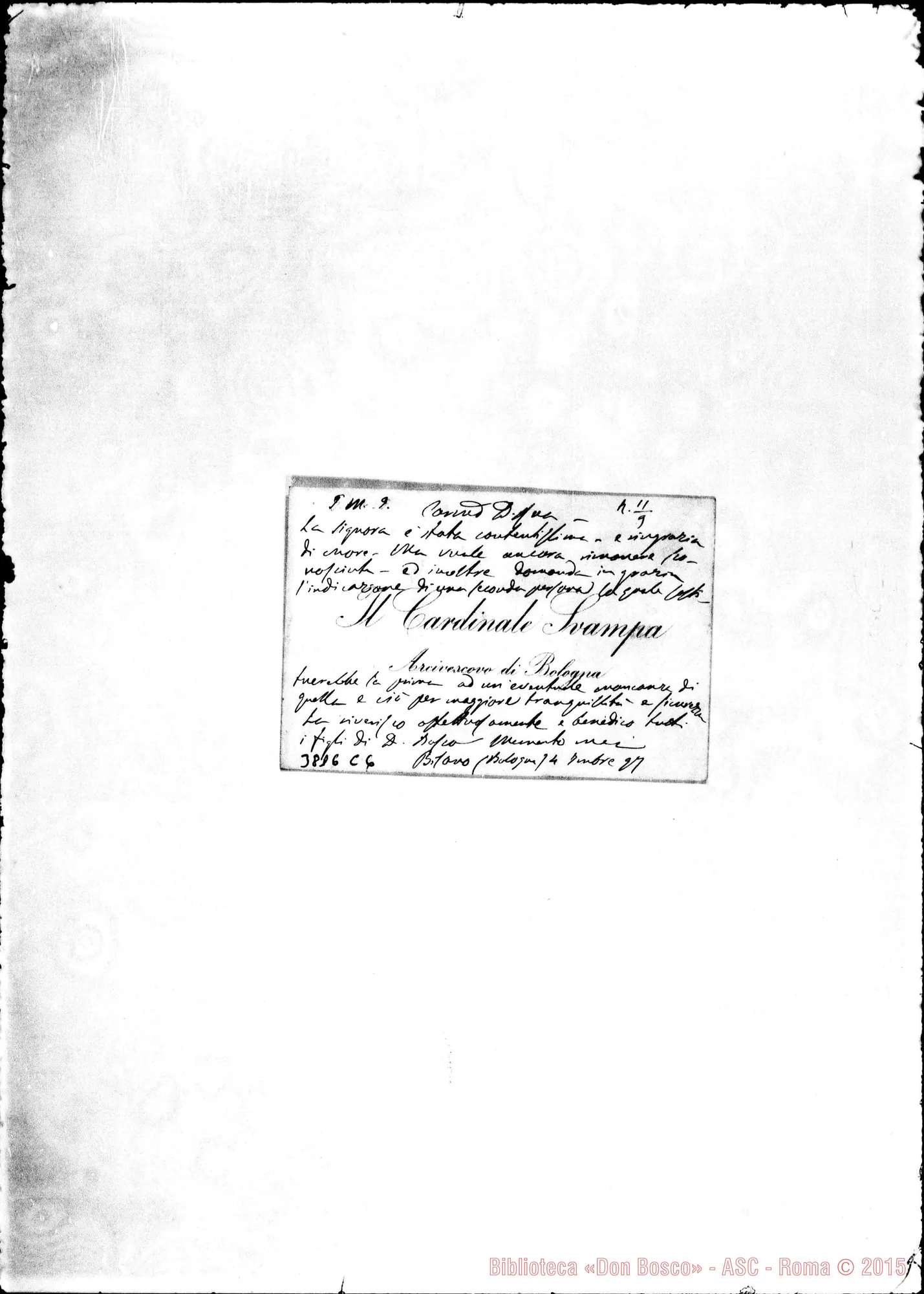 Fotogramma C 6 — « Bologna, 14-09-1897 Biglietto