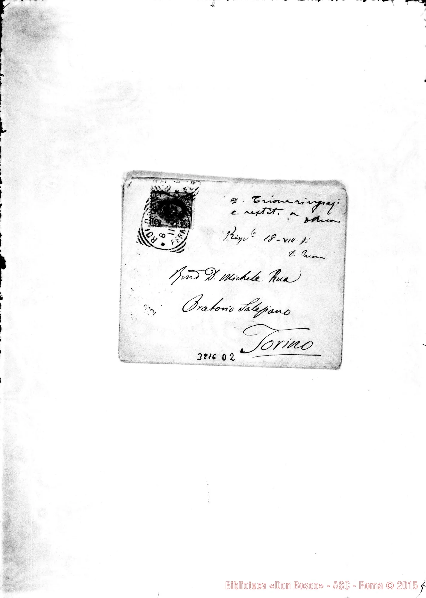 Fotogramma D 2 — « « Foligno, 29-09-1904 Autogr. Rua sulla busta