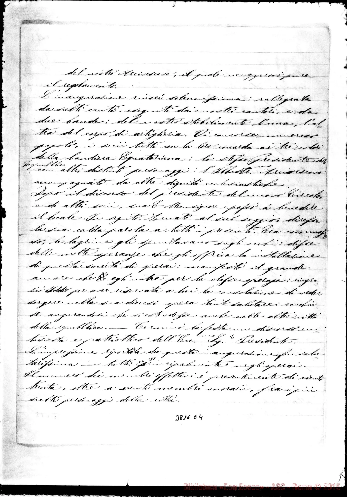 Fotogramma E 4 — Tallachini Felice, ch. Quito, 5-05-1895 Autogr. Rua