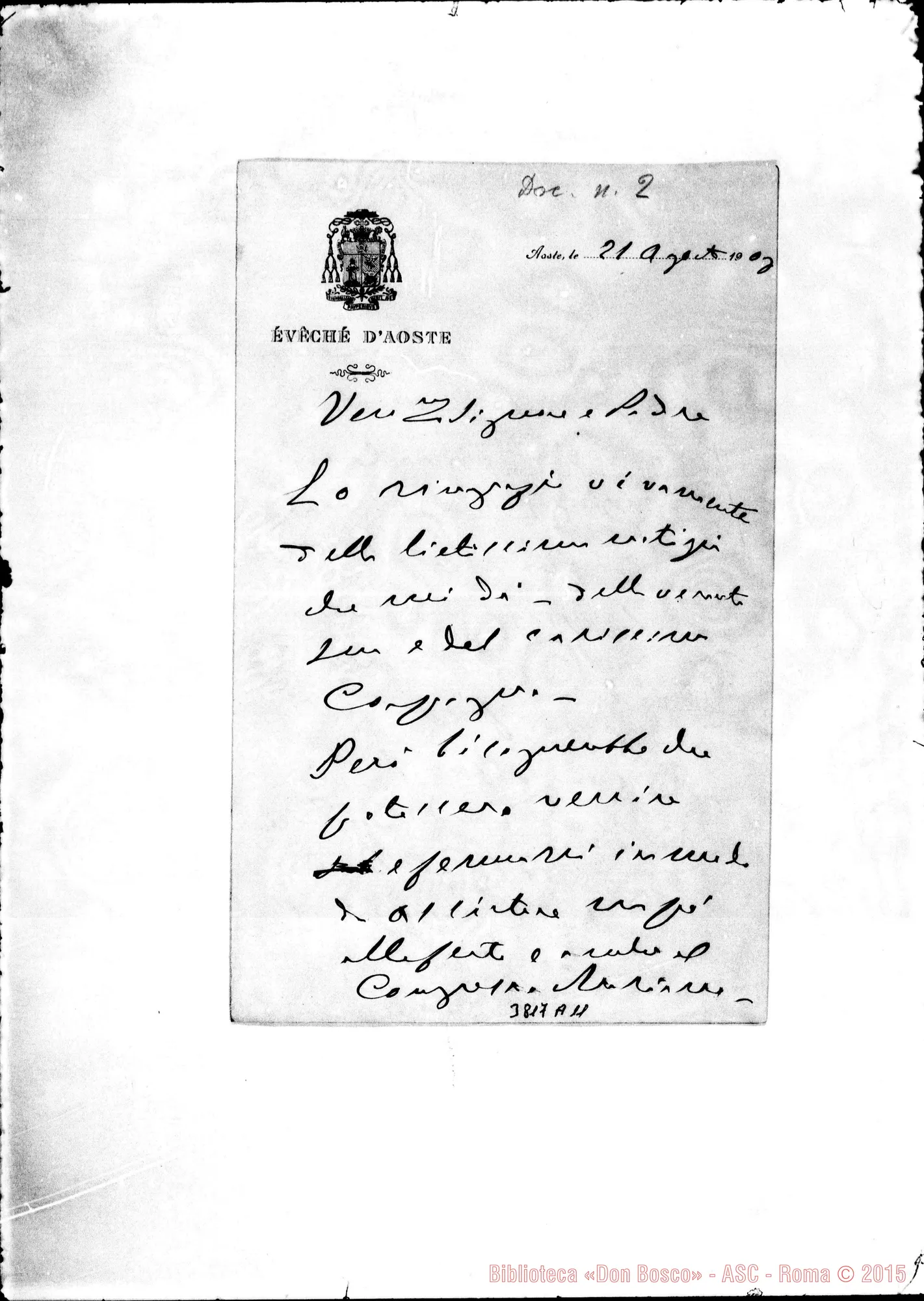 Fotogramma A 11 — Tasso Giovanni, vesc. Aosta, 21-08-1903