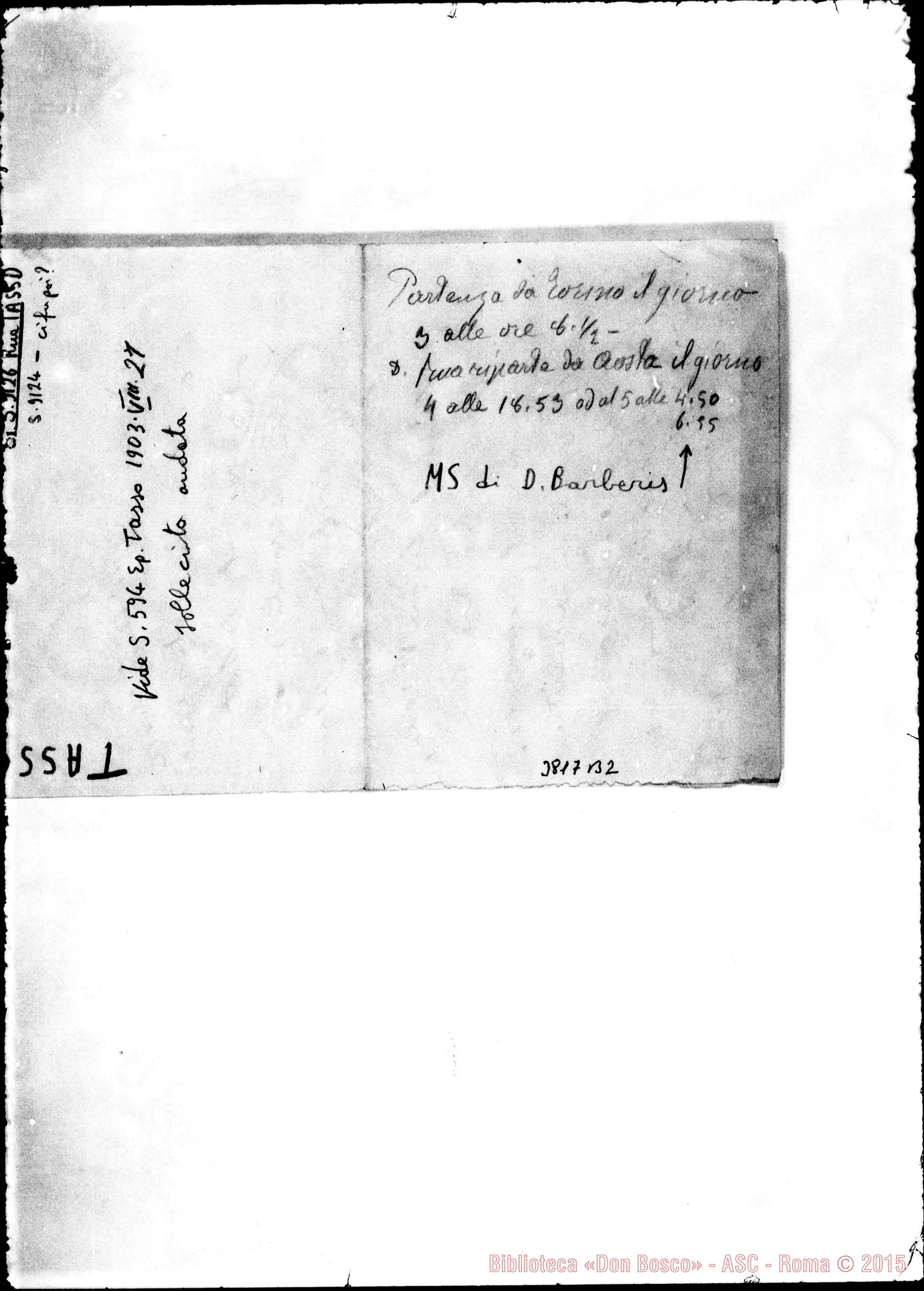Fotogramma B 2 — Tasso Giovanni, vesc. Aosta, 21-08-1903