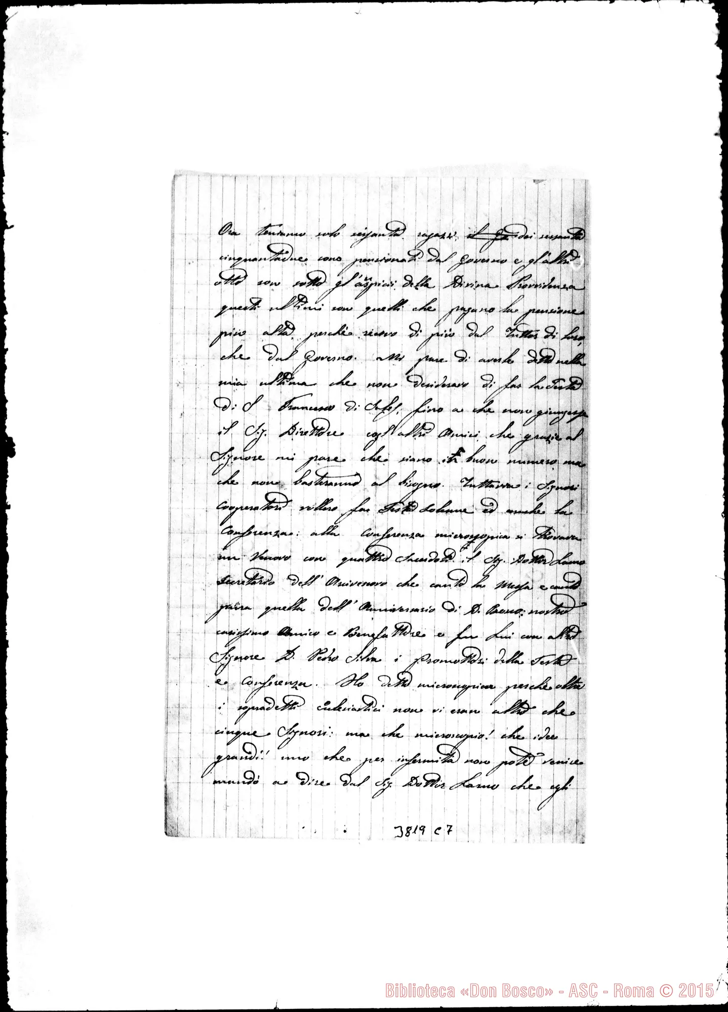 Fotogramma C 7 — « « Dal país di fastidi, 6-02-1891 Autogr. Rua