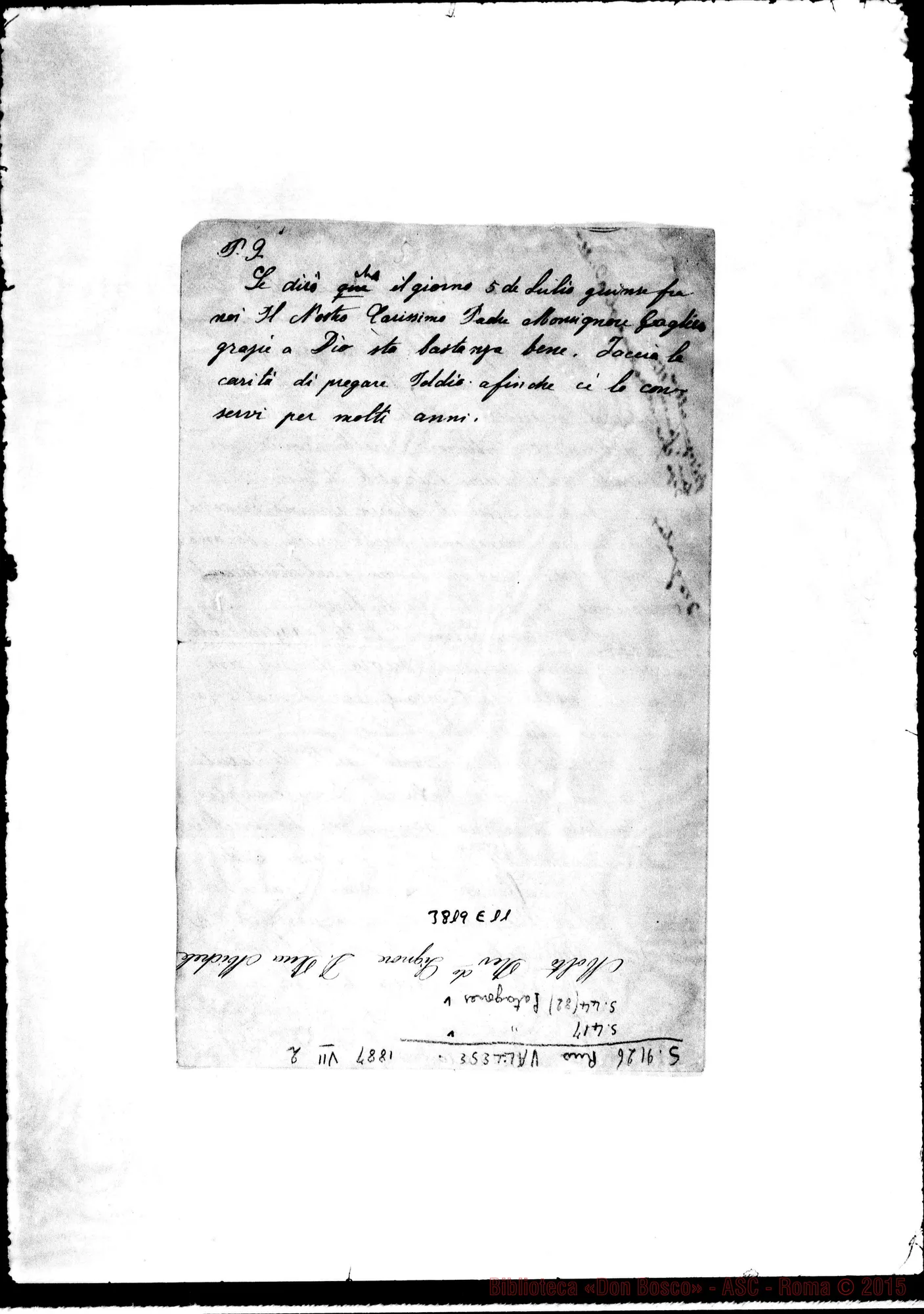 Fotogramma E 11 — Valiese Angela, F.M.A. Patagones, 2-07-1887 Autogr. Rua