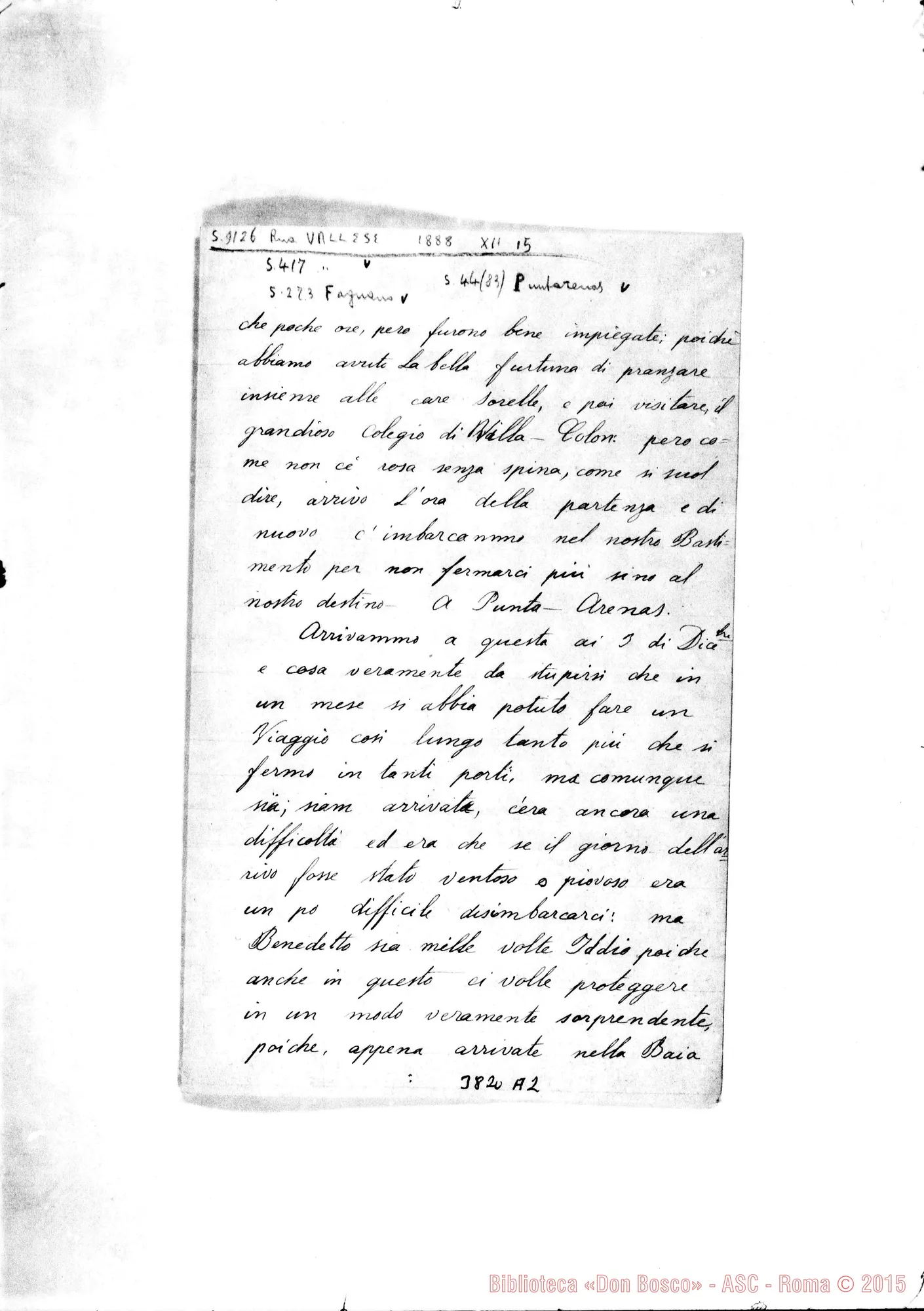 Fotogramma A 2 — « « Puntarenas, 15-12-1888