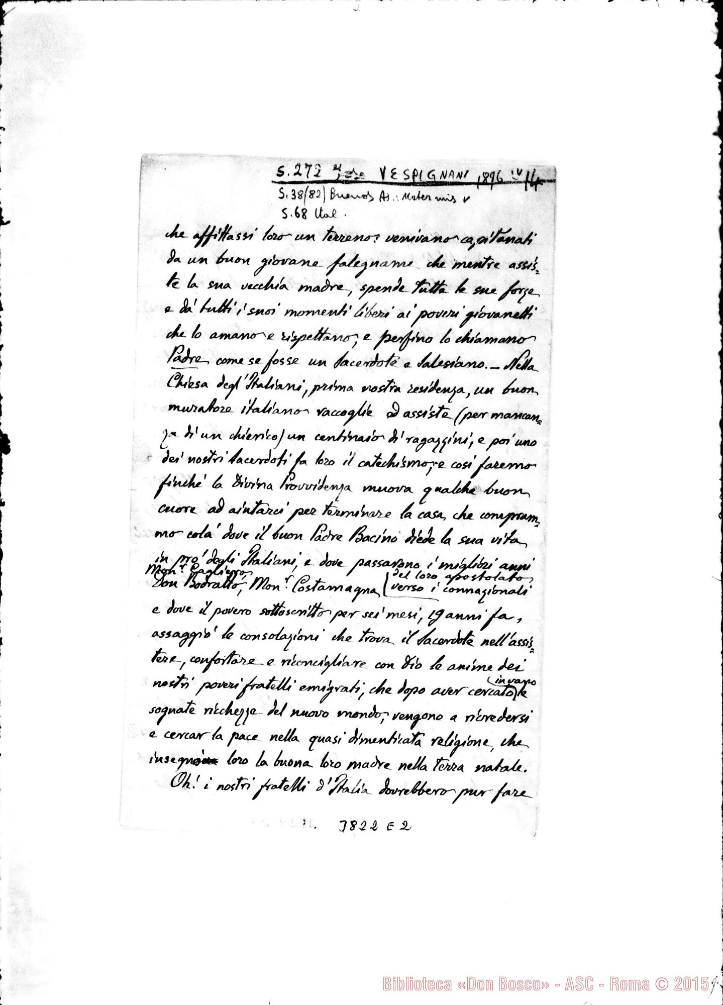 Fotogramma E 2 — « « Buenos Aires, 14-04-1896 Autogr. Rua