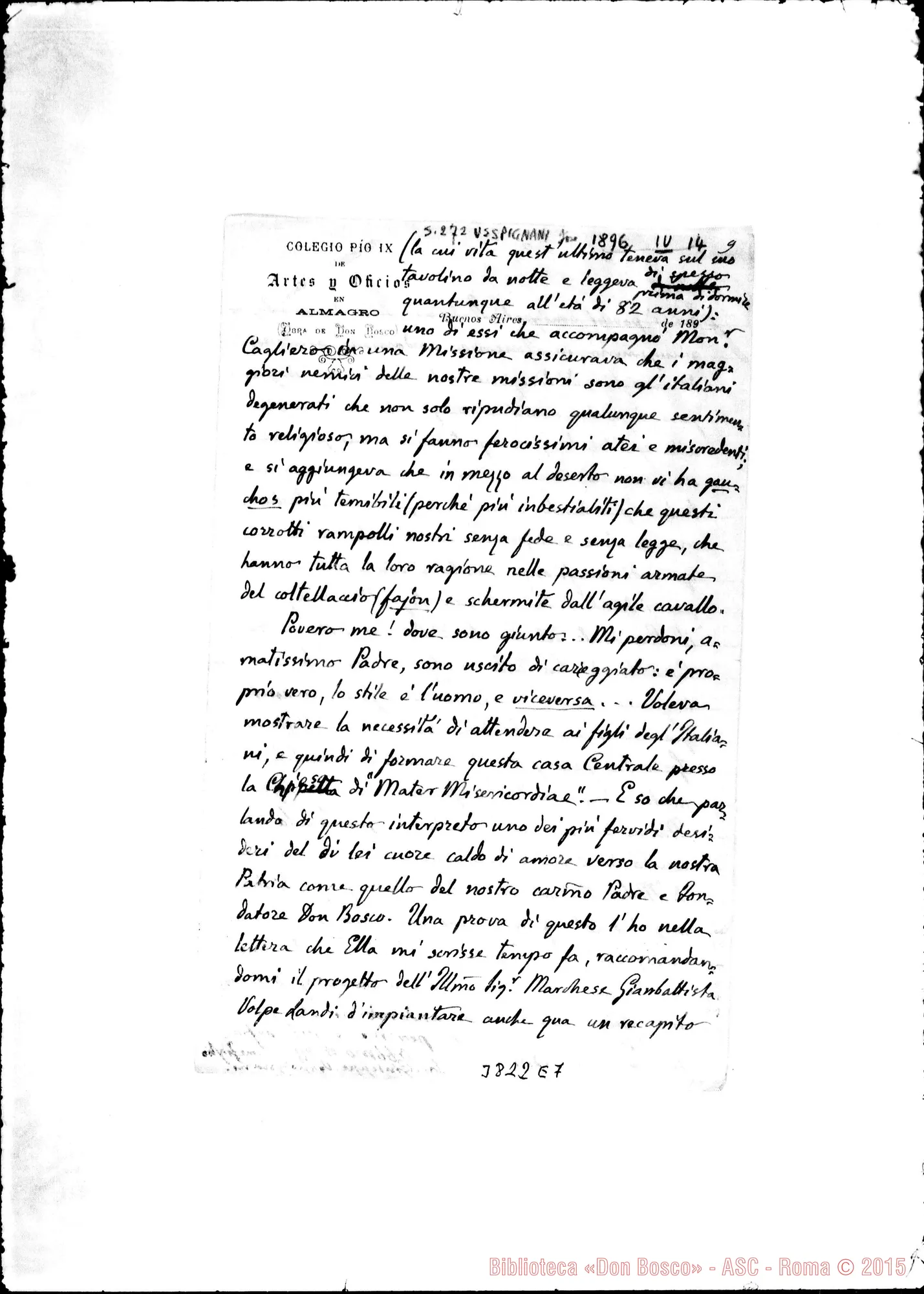 Fotogramma E 7 — « « Buenos Aires, 14-04-1896 Autogr. Rua