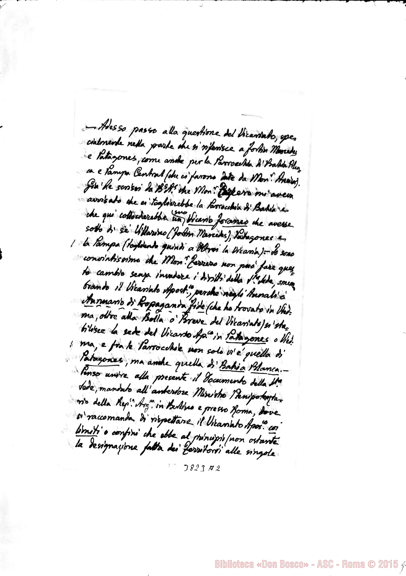 Fotogramma A 2 — « « Bahia Bianca, 6-11-1909 Autogr. Rua