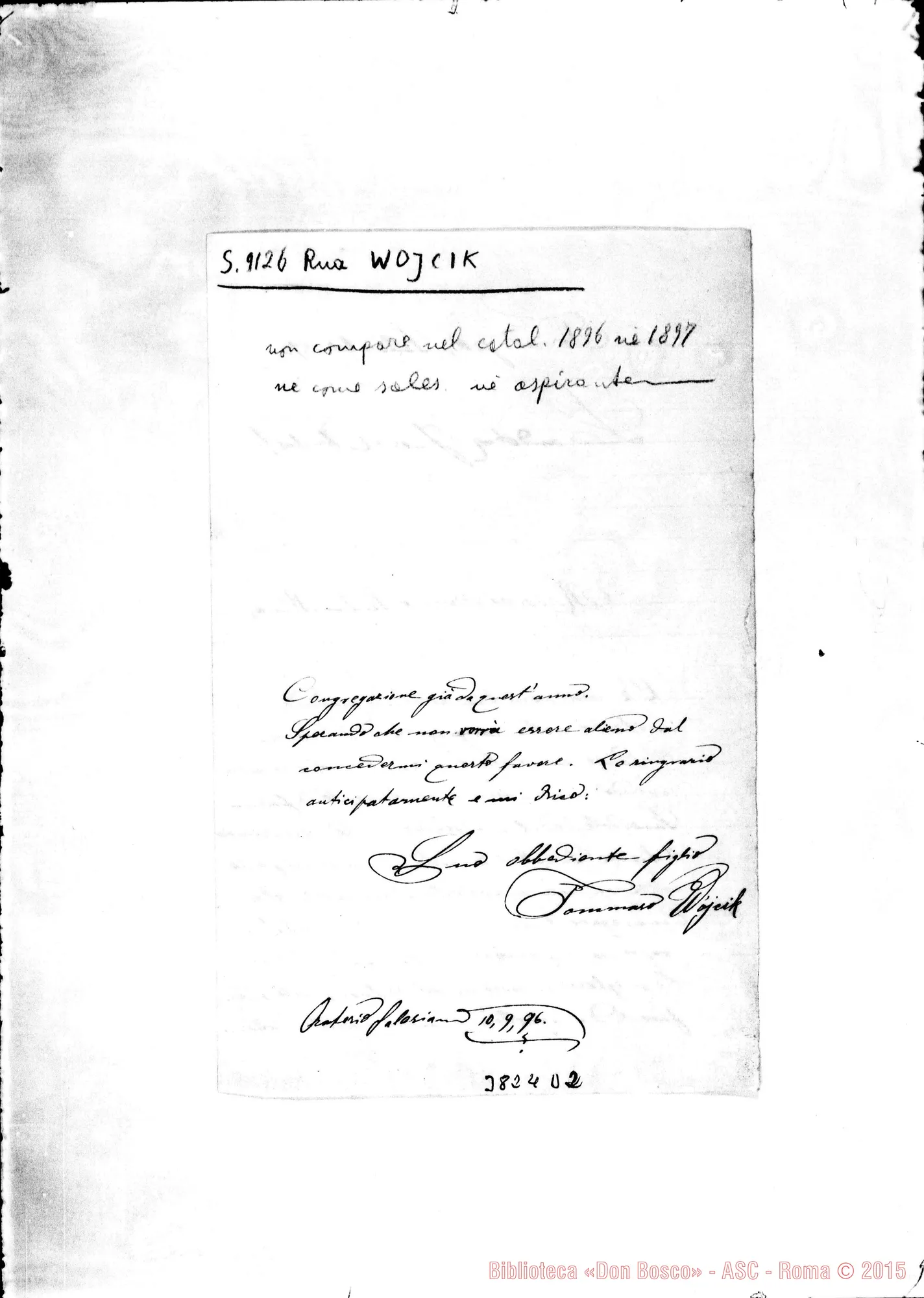 Fotogramma D 2 — Wojcik Tommaso Torino-Or., 10-09-1896