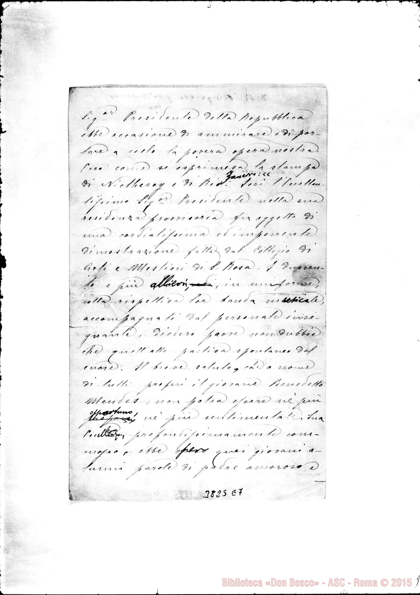 Fotogramma E 7 — « « Niteroi, 20-10-1895 Autogr. Rua