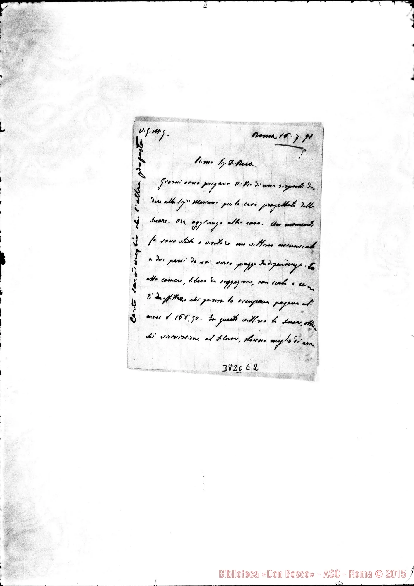 Fotogramma E 2 — « « Roma, 16-07-1891 Autogr. Rua