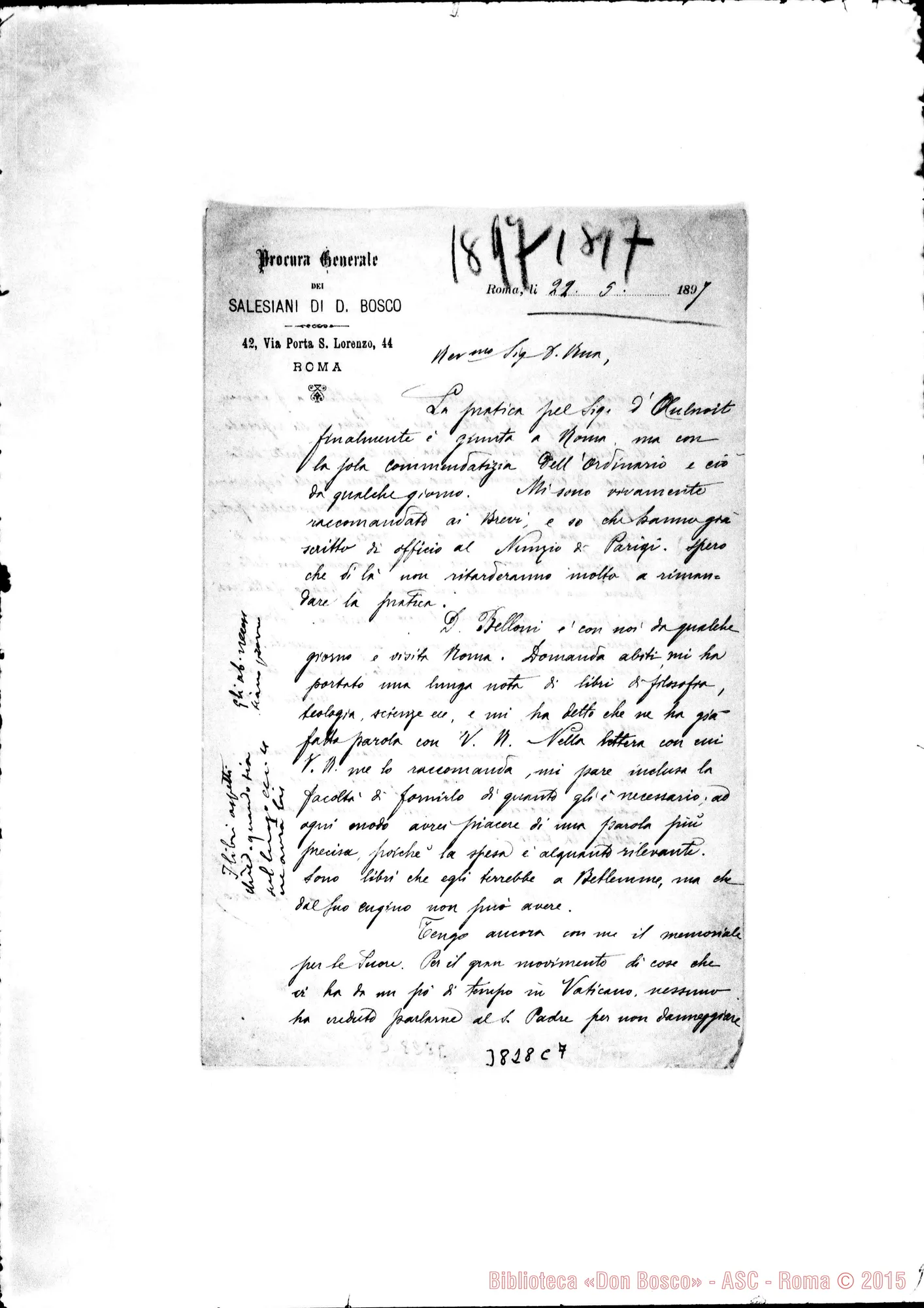 Fotogramma C 7 — « « Roma, 21-05-1897 Autogr. Rua