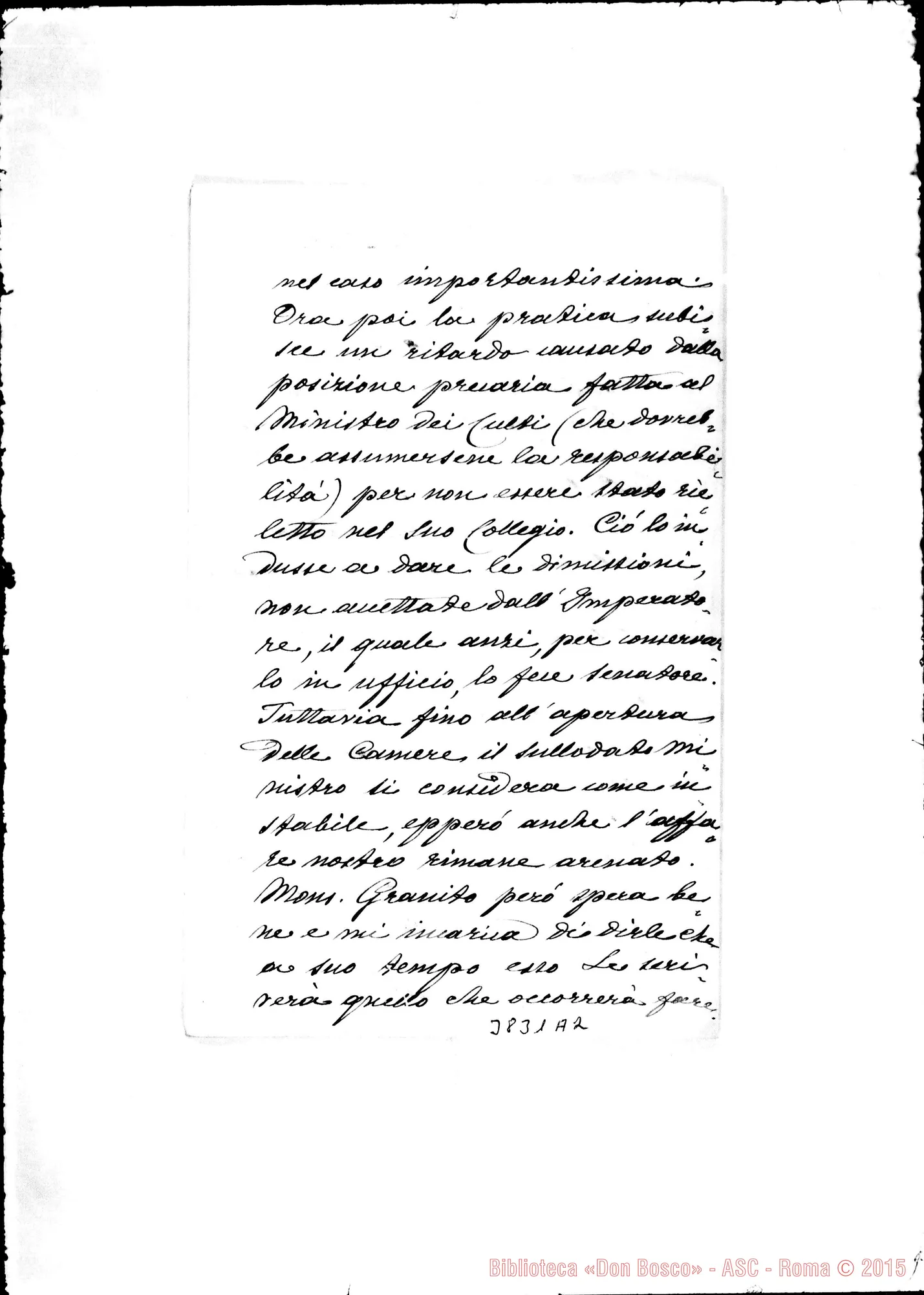 Fotogramma A 2 — « « Roma, 24-07-1907 Autogr. Rua Causa di D. Bosco