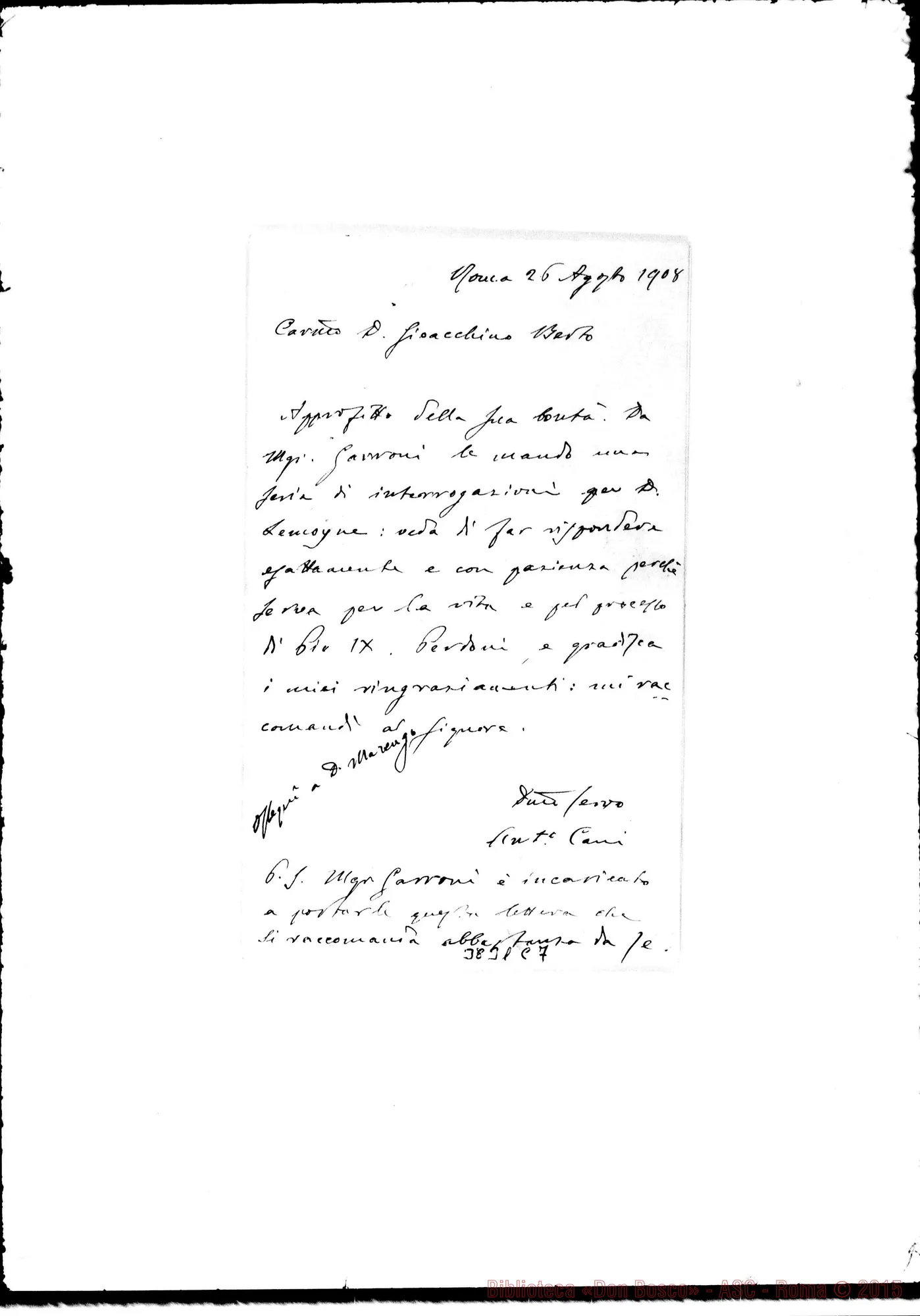 Fotogramma C 7 — Don Antonio Cani-Don Berto. Roma, 25-08-1908