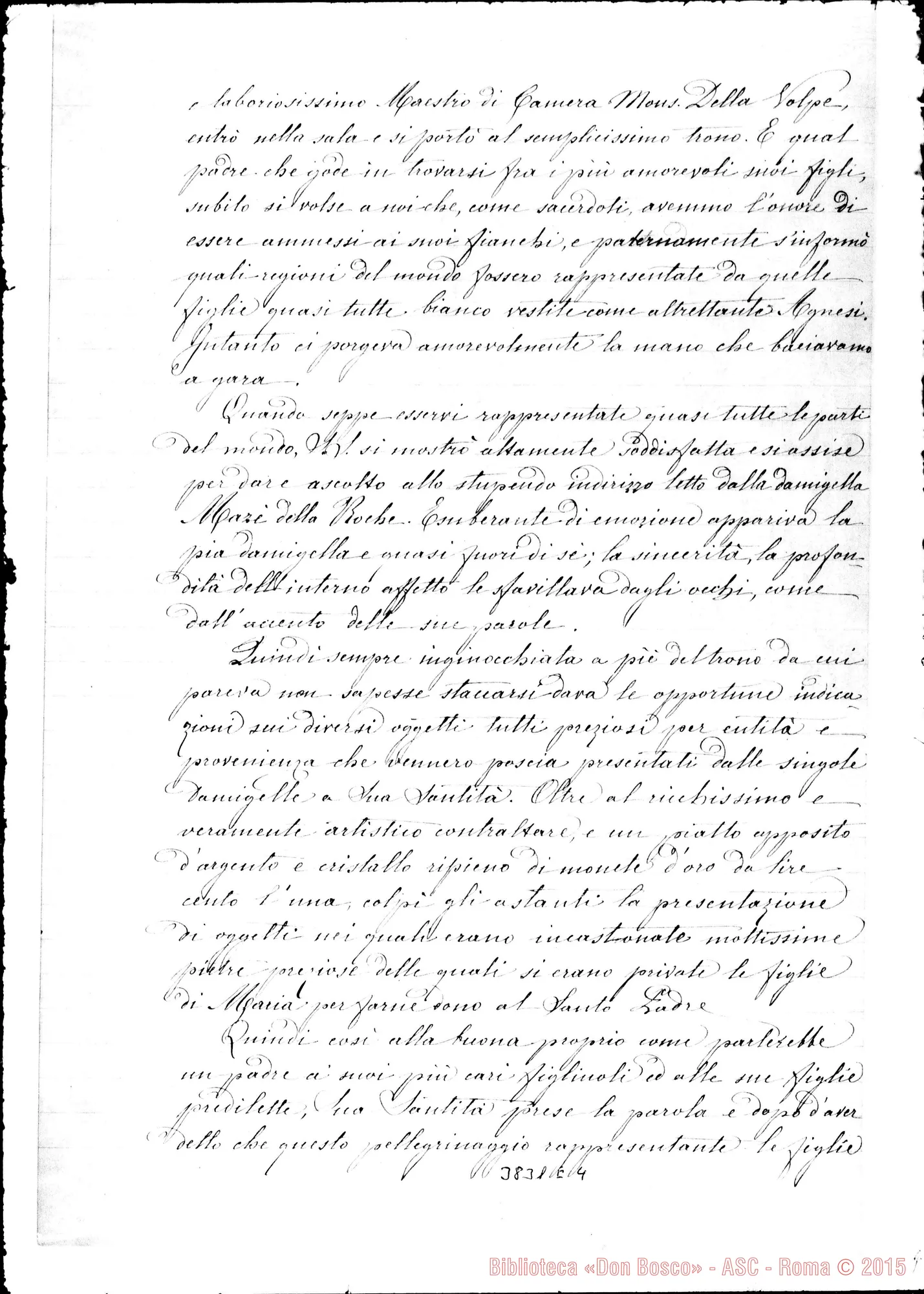 Fotogramma E 4 — Don Giacomo Bellia: Le F.M.A. dal Papa. Pettinengo, 23-04-1888