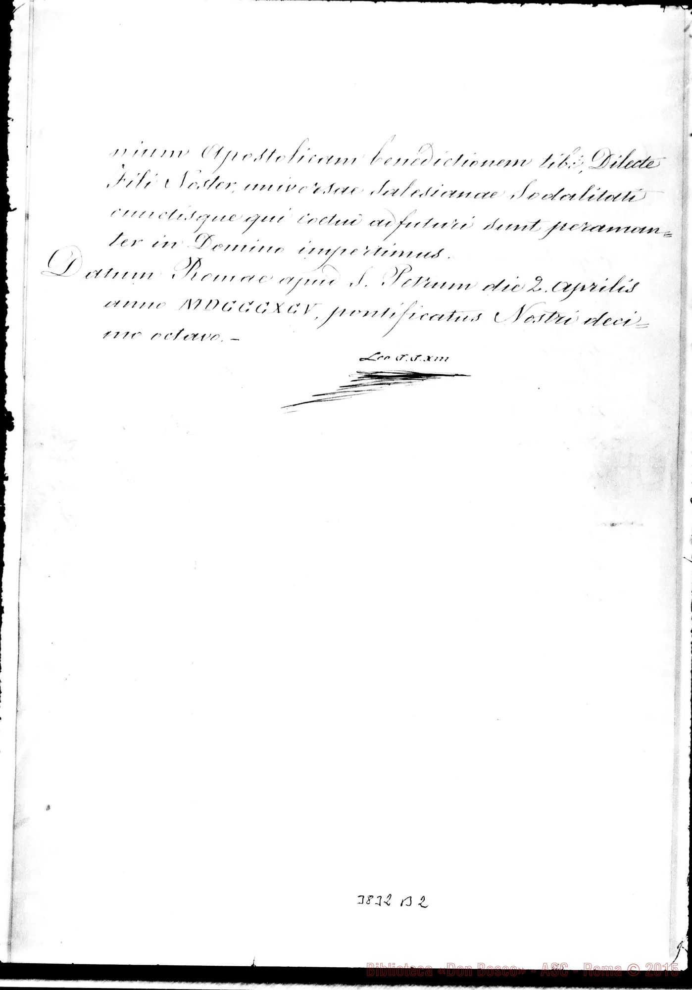 Fotogramma B 2 — Leone XlII-Card. Svampa. Roma, 2-04-1895. Congresso dei Cooperatori