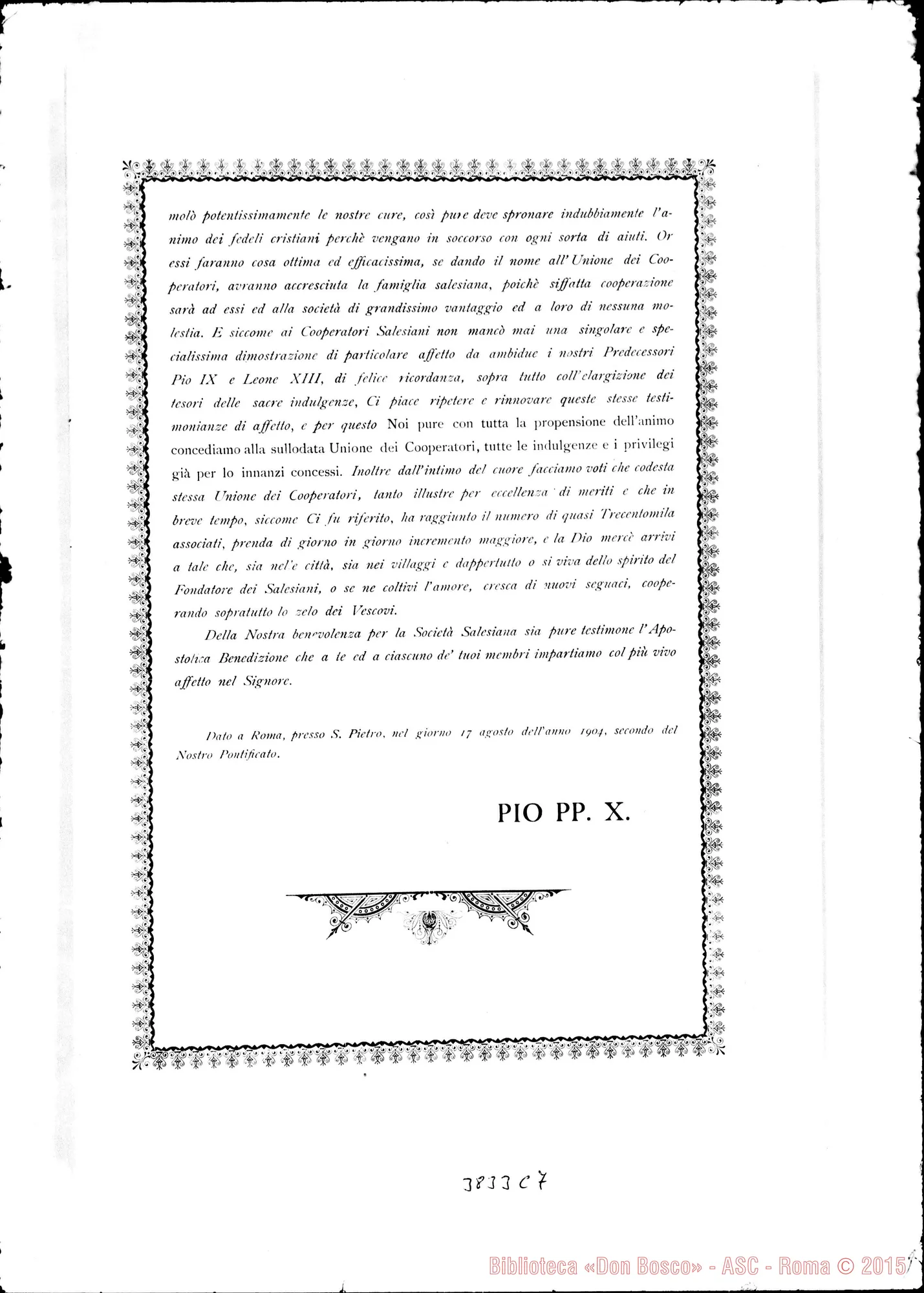 Fotogramma C 7 — La stessa lettera latina con traduzione italiana. Stampata