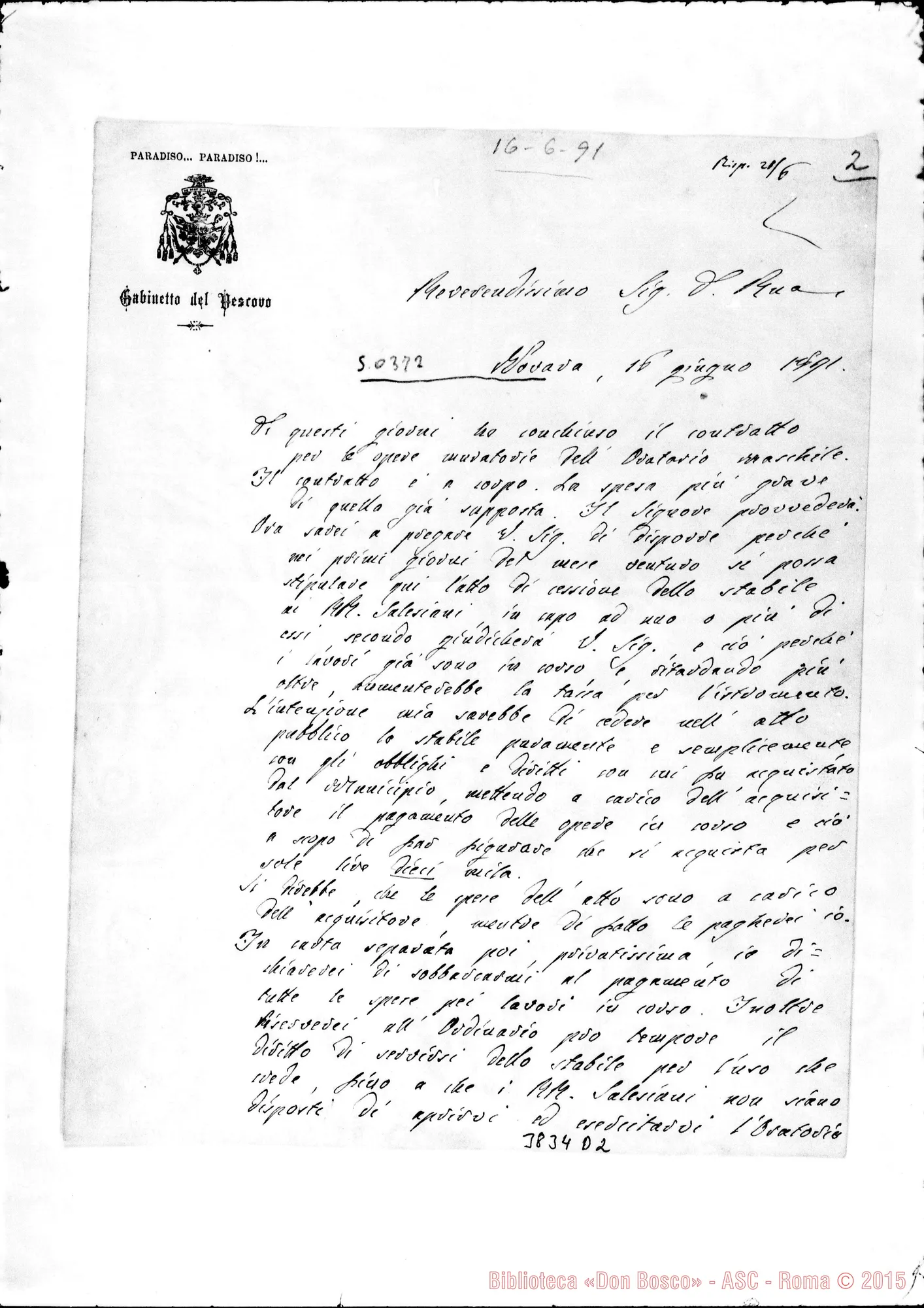 Fotogramma D 2 — Davide Riccardi, vesc.-Don Rua. Novara, 16-06-1891