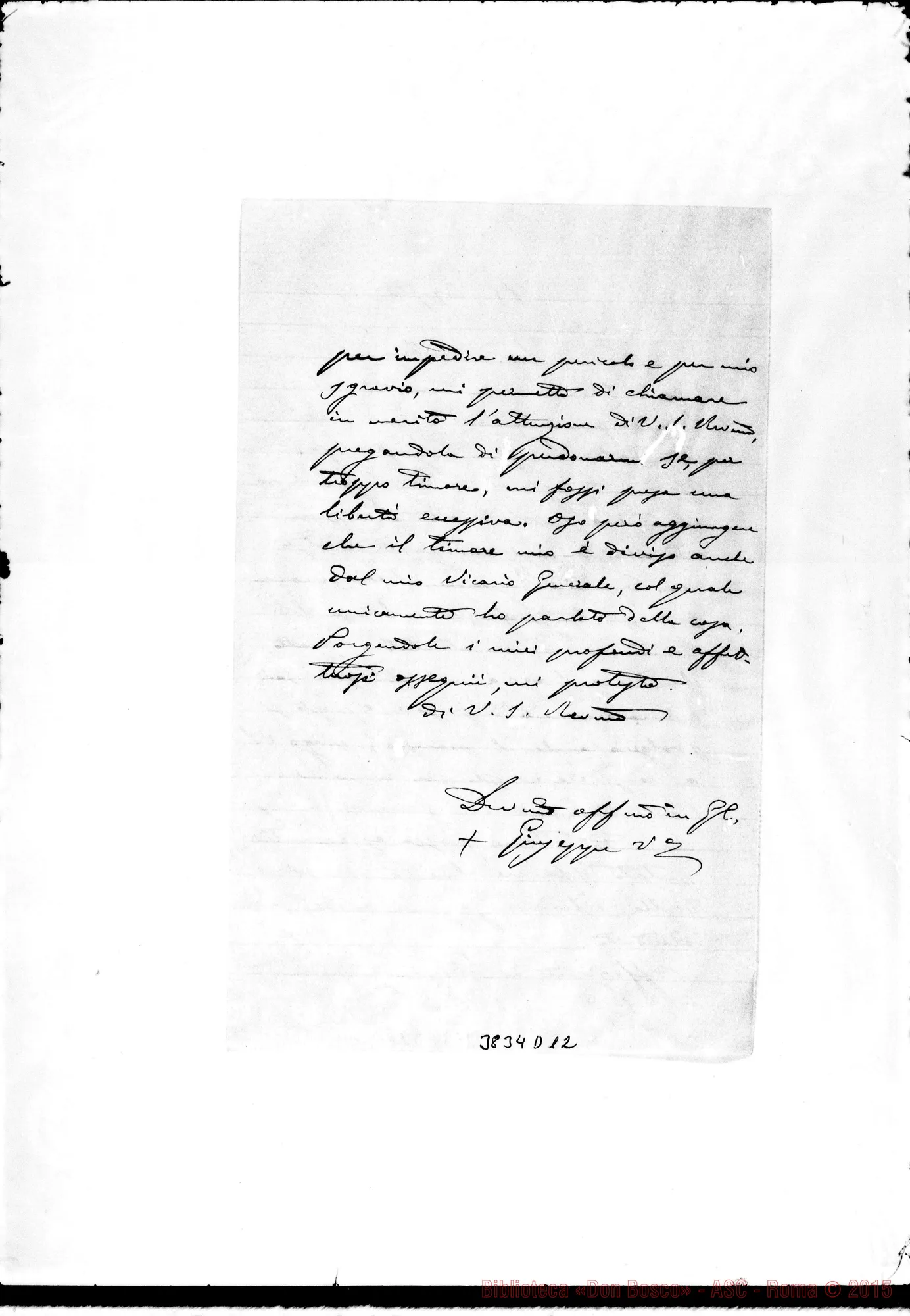 Fotogramma D 12 — Giuseppe Gamba, vesc.-Don Albera. Novara, 15-08-1912