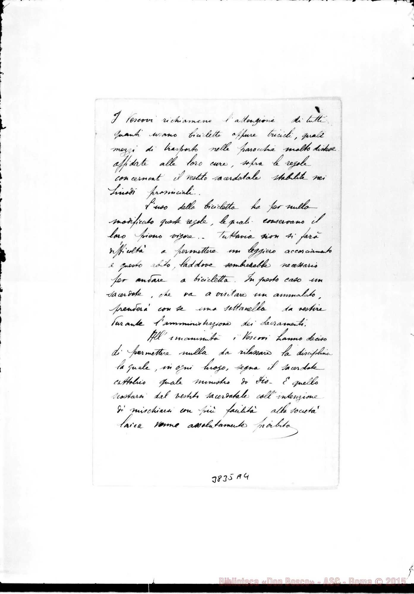 Fotogramma A 4 — Sunto della circolare