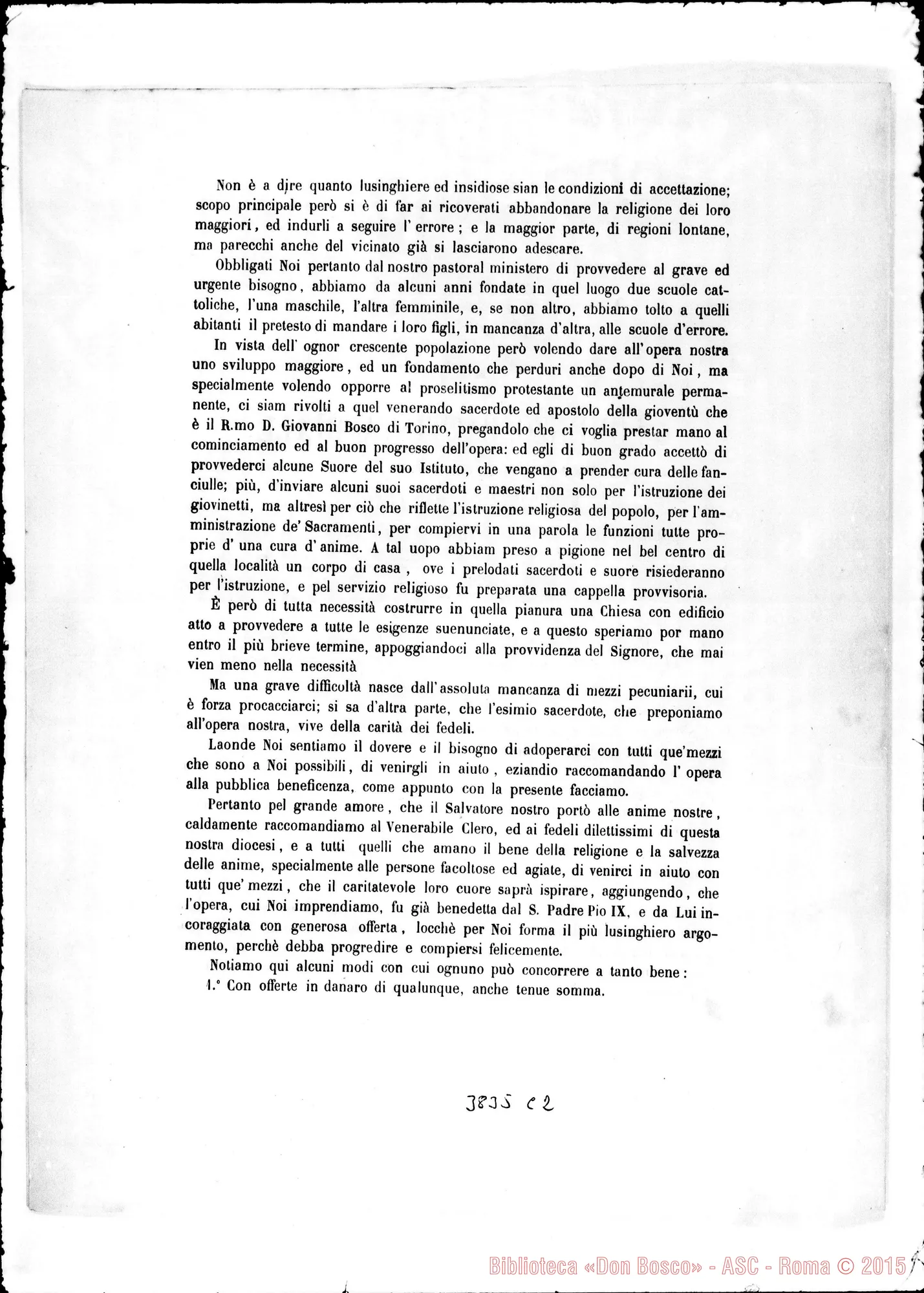 Fotogramma C 2 — Ventimiglia: Lorenzo Batt. Biale, vesc.-Al clero. Circolare stampata