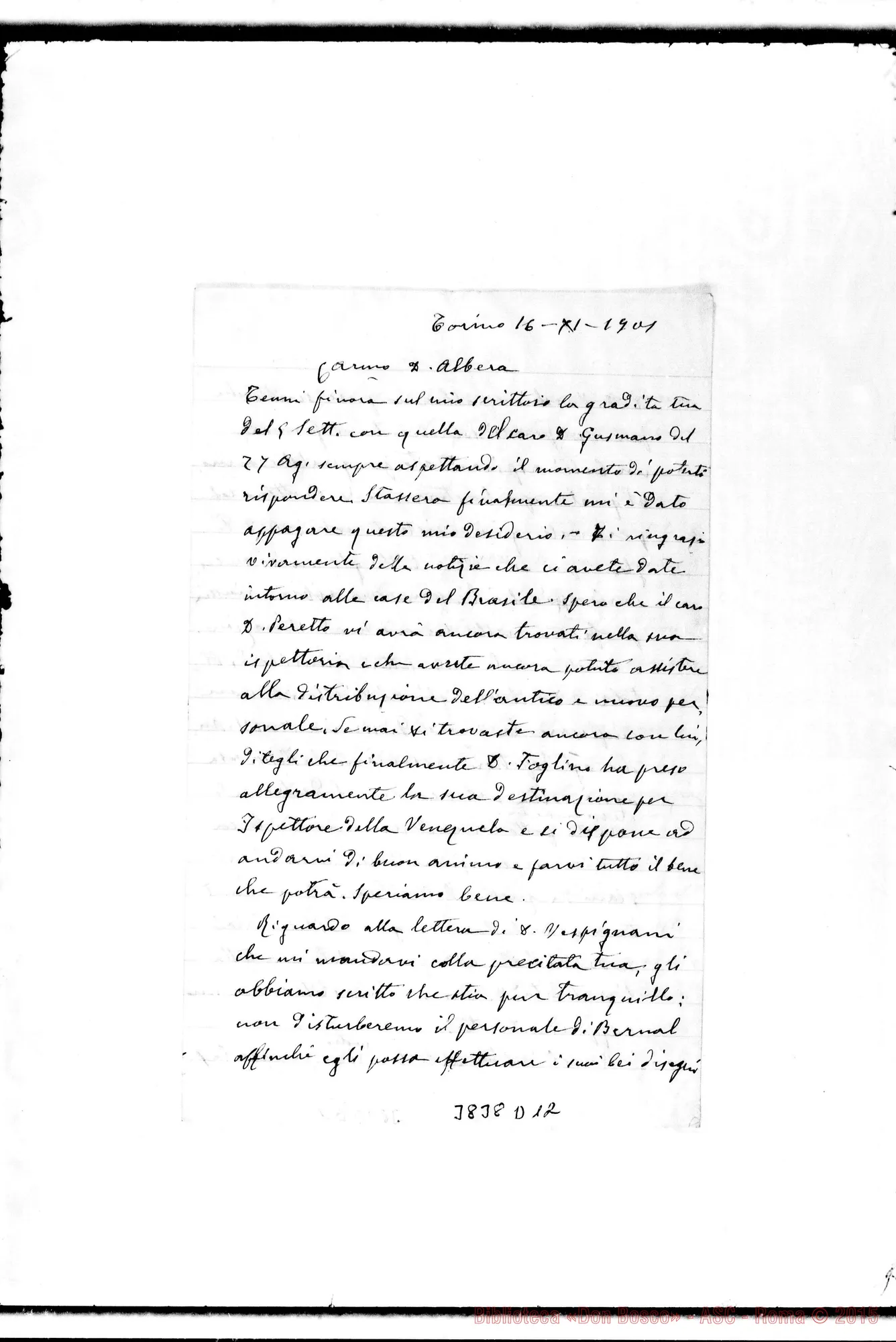 Fotogramma D 12 — « « Torino, 16-11-1901