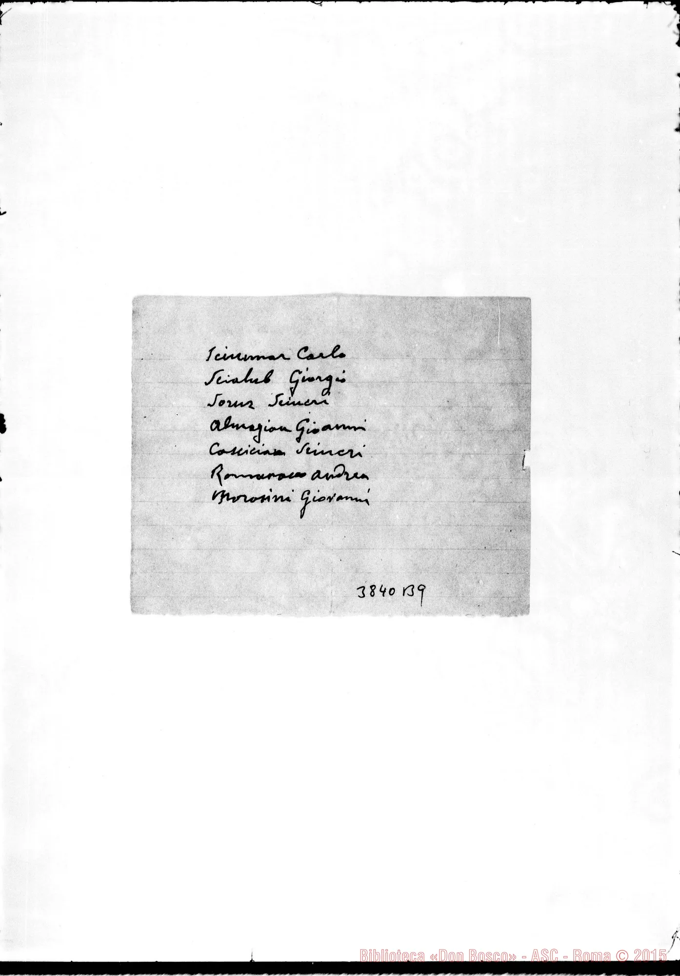 Fotogramma B 9 — Almagian Giovanni, ch. SDB Torino, 29-07-1905