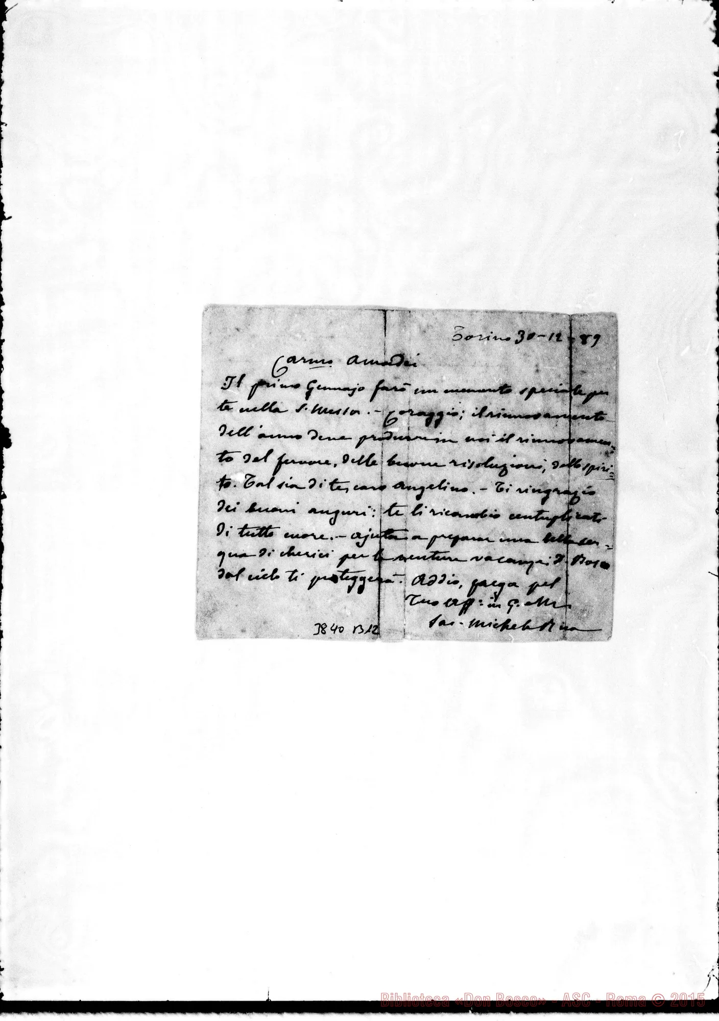 Fotogramma B 12 — Amadei Angelo, SDB Torino, 30-12-1889